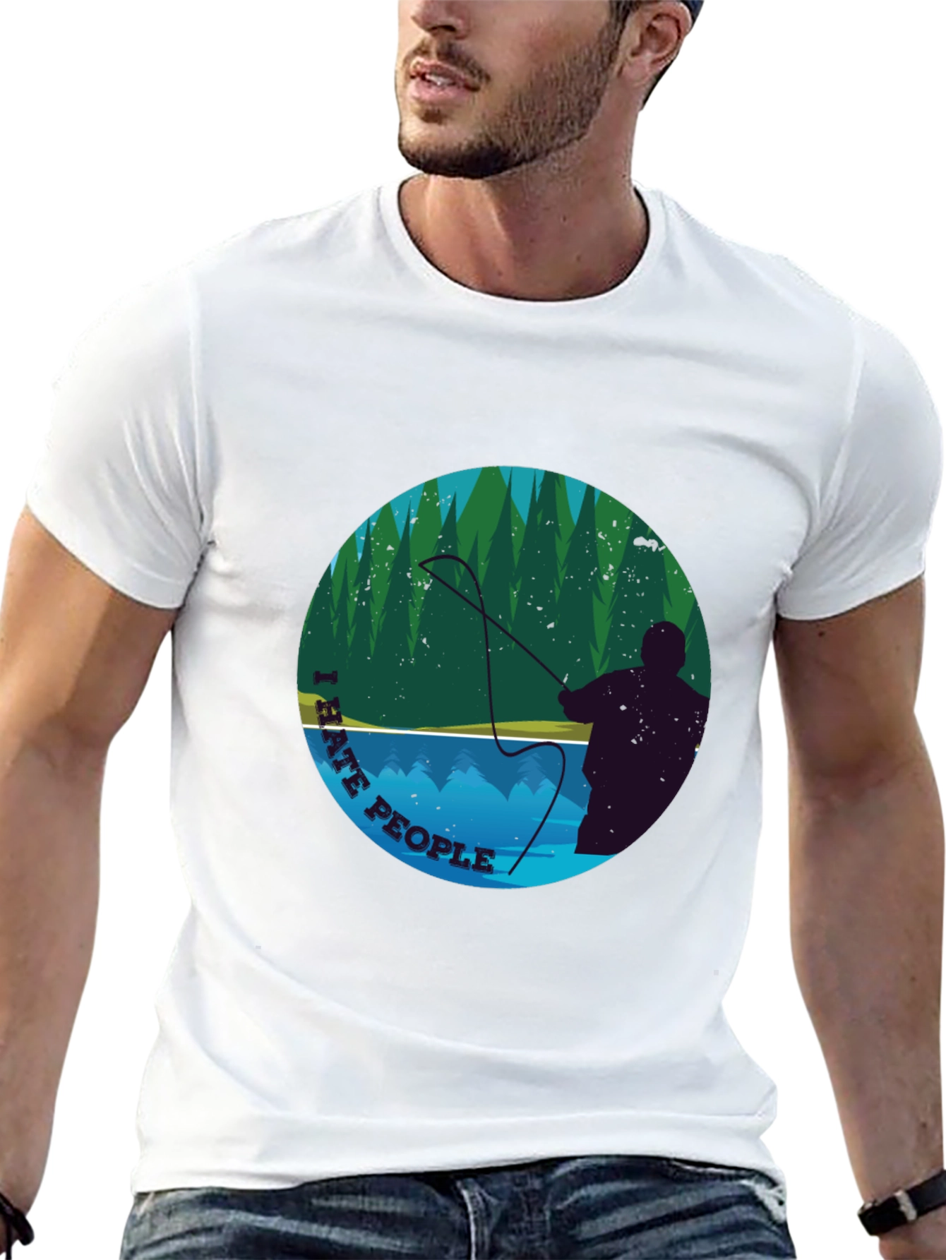 I Hate People Fly Fishing Graphic Tee - Black