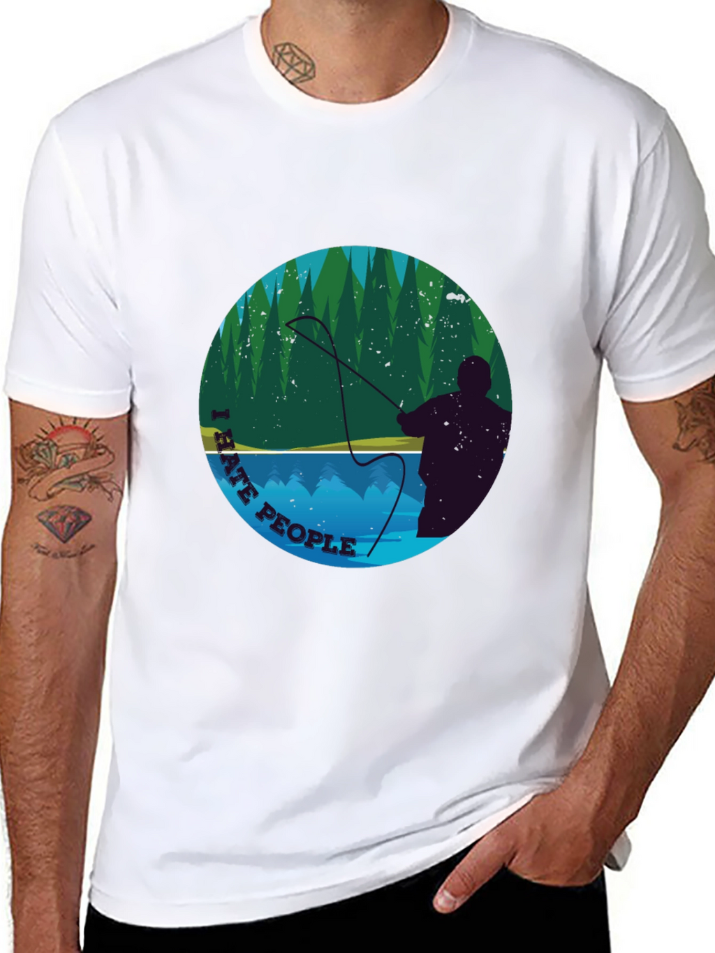 I Hate People Fly Fishing Graphic Tee - Black