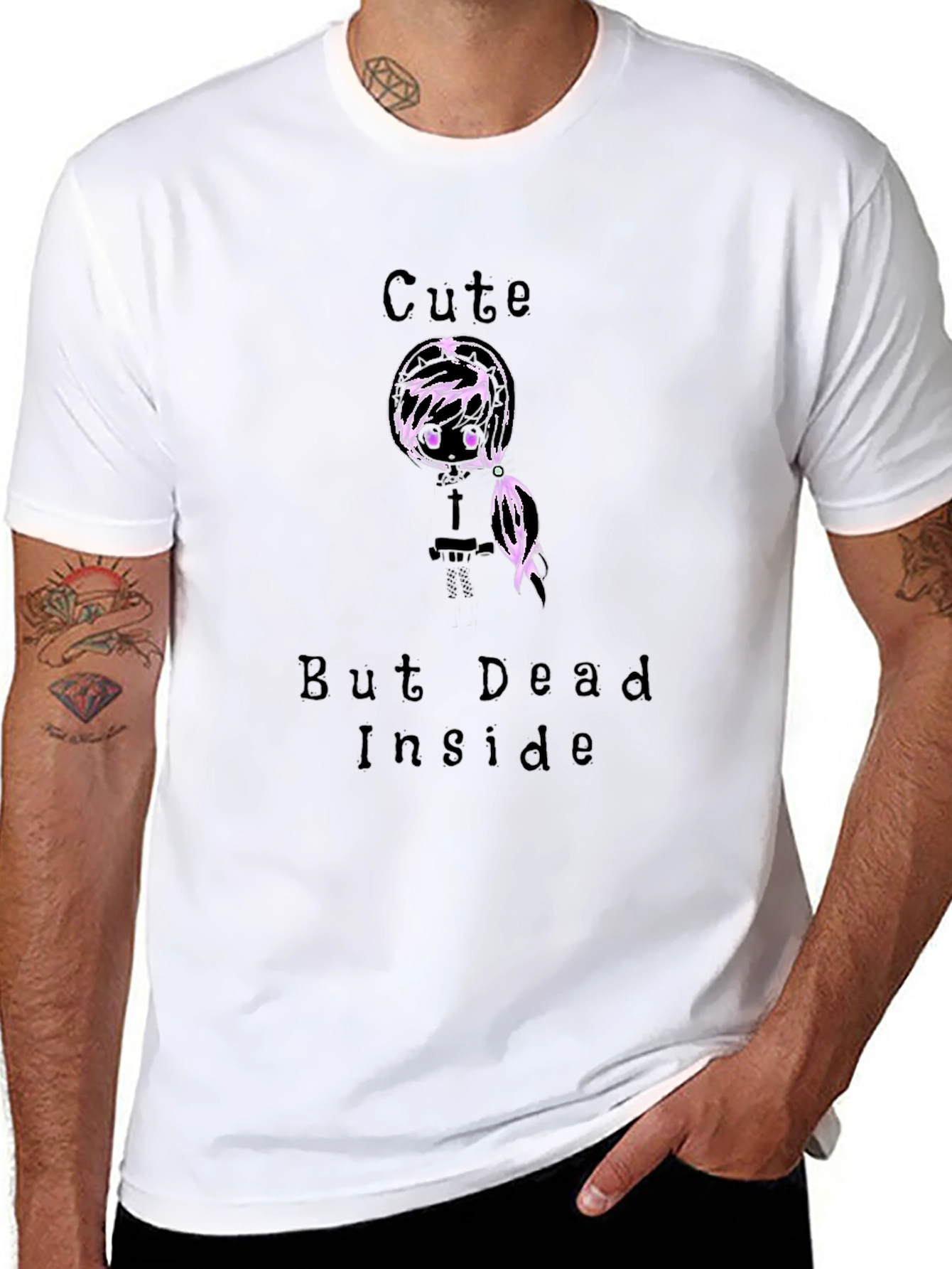 Cute But Dead Inside Graphic Tee - Black