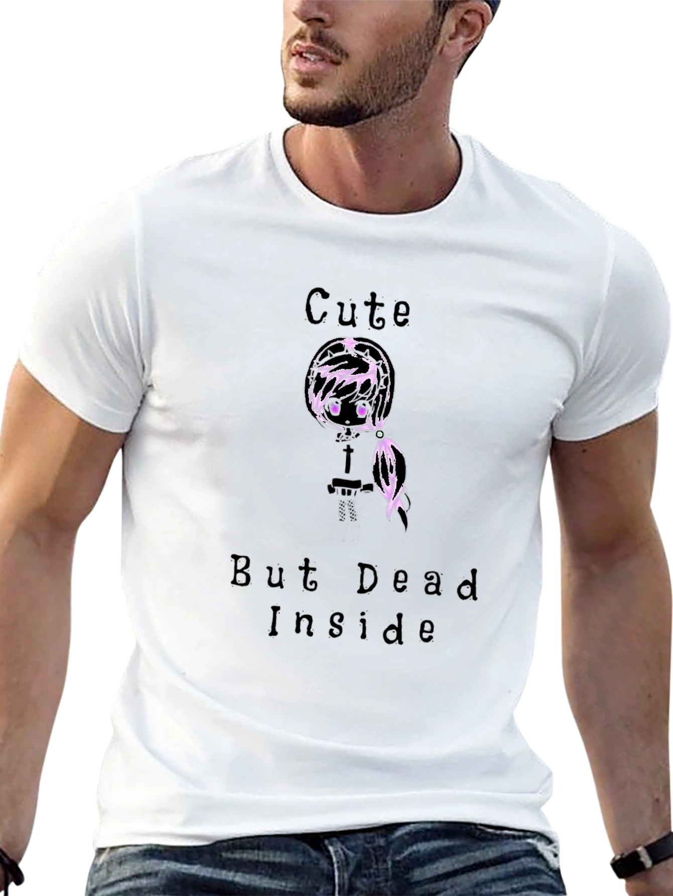 Cute But Dead Inside Graphic Tee - Black