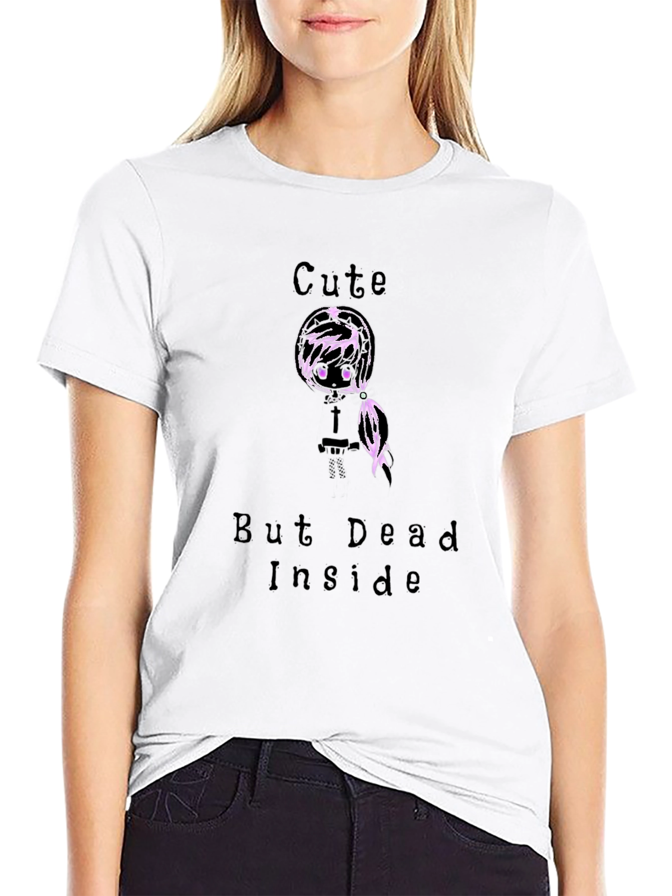 Cute But Dead Inside Graphic Tee - Black