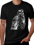 Hawk Print Black Tee - Mens Graphic T-Shirt