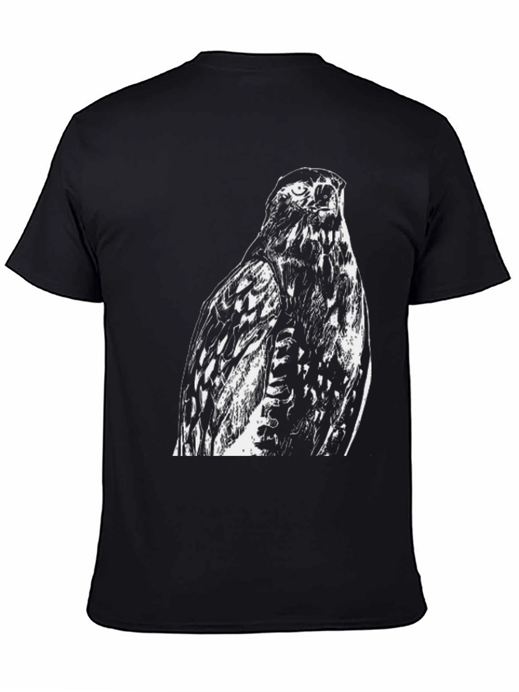 Hawk Print Black Tee - Mens Graphic T-Shirt