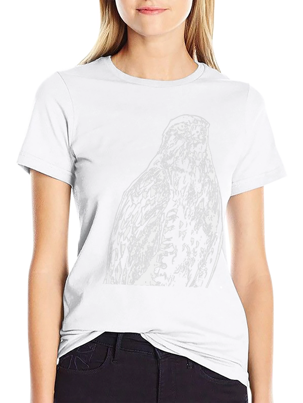 Hawk Print Black Tee - Mens Graphic T-Shirt