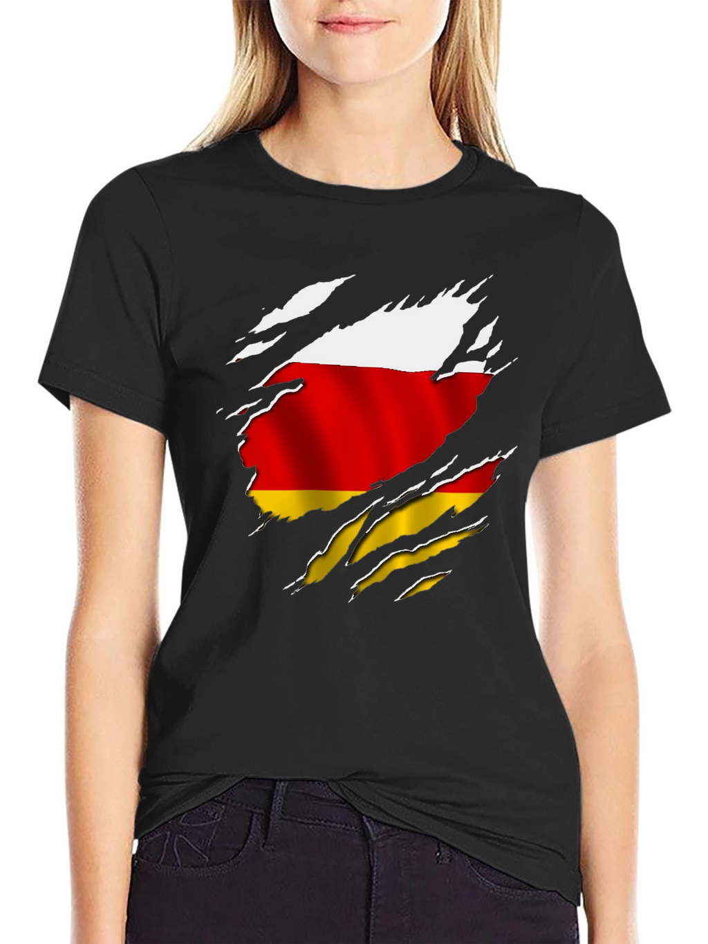 South Ossetia Flag Ripped T-Shirt