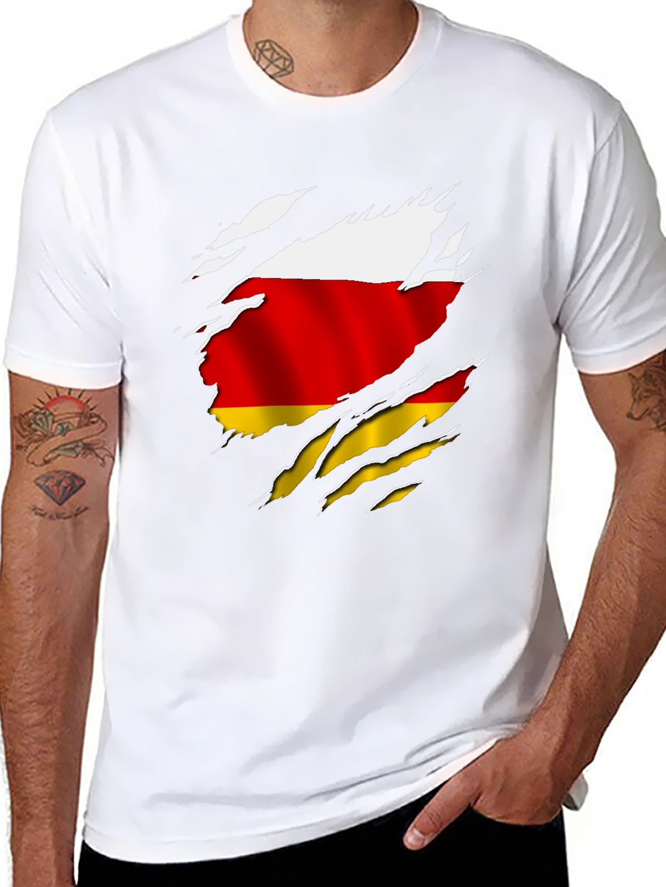 South Ossetia Flag Ripped T-Shirt