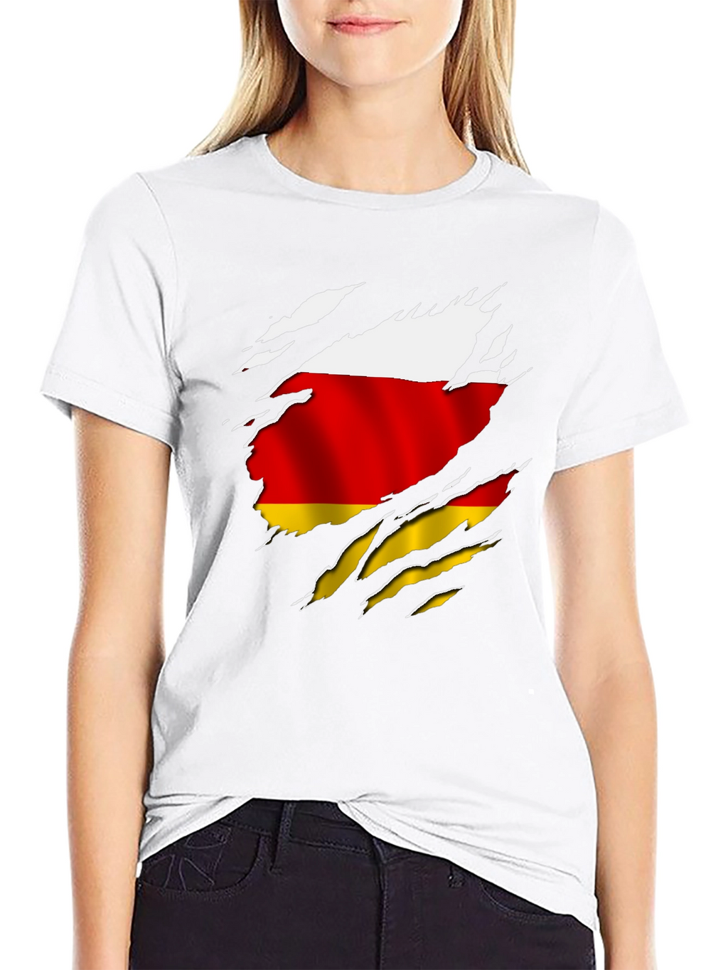 South Ossetia Flag Ripped T-Shirt