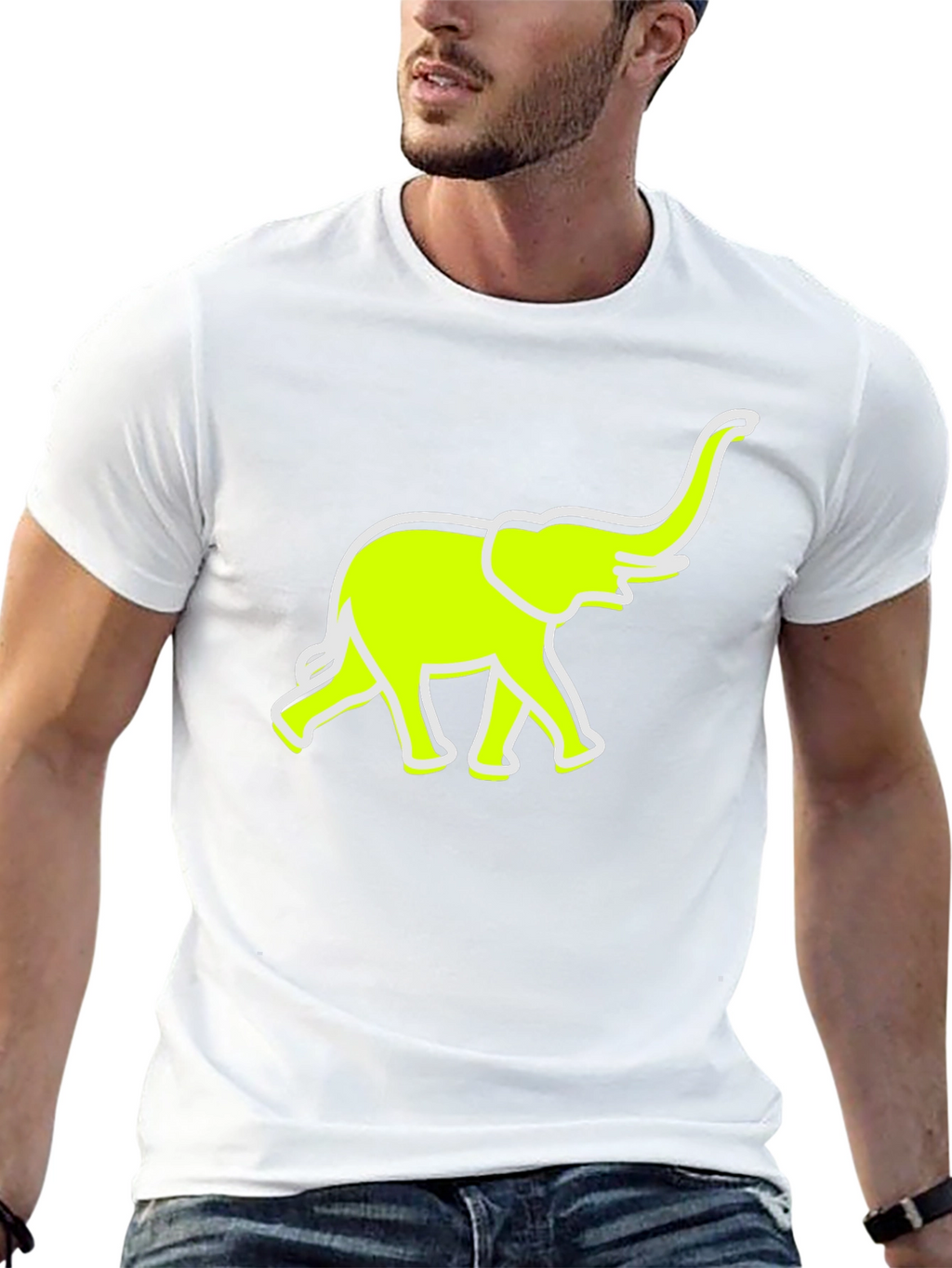 Neon Elephant Graphic Tee - Casual Comfort