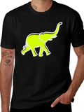 Neon Elephant Graphic Tee - Casual Comfort