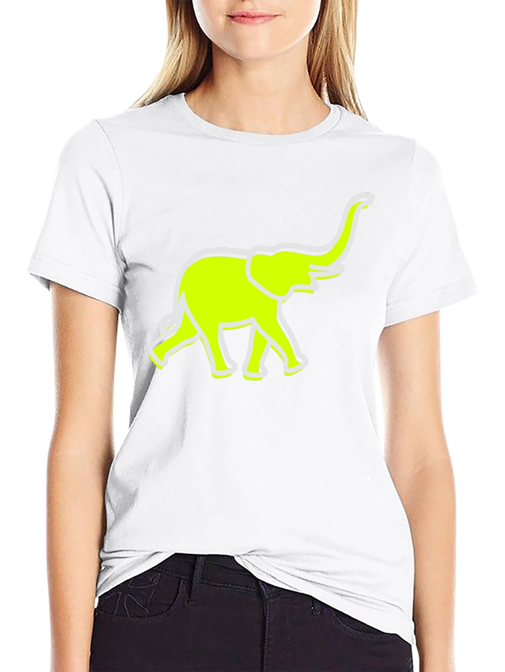 Neon Elephant Graphic Tee - Casual Comfort