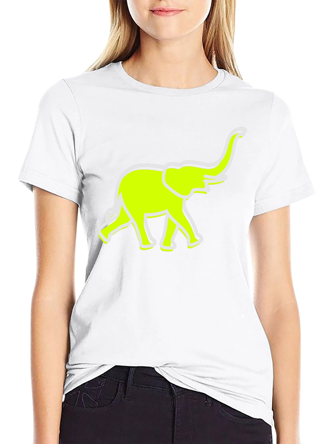 Neon Elephant Graphic Tee - Casual Comfort