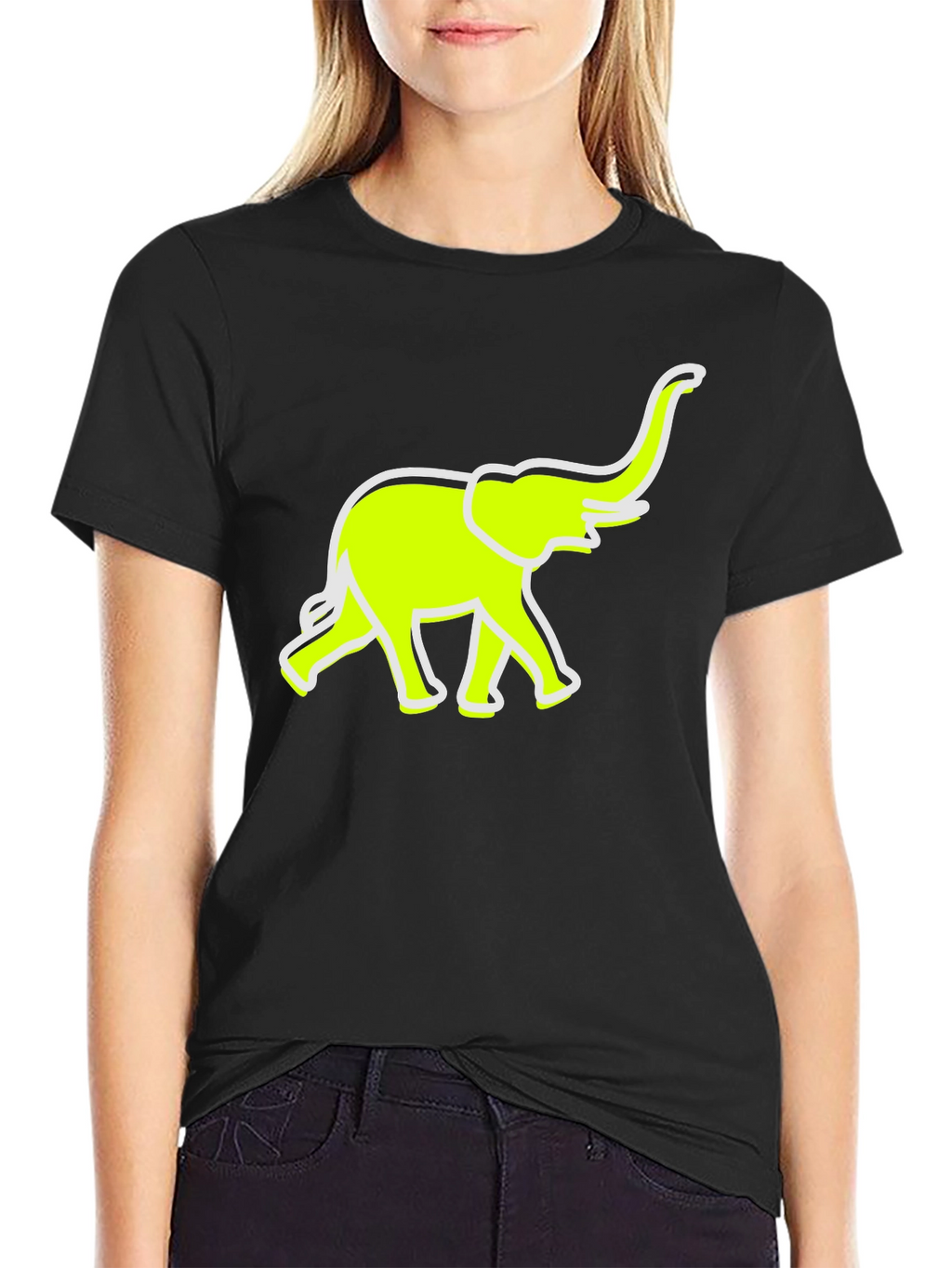 Neon Elephant Graphic Tee - Casual Comfort