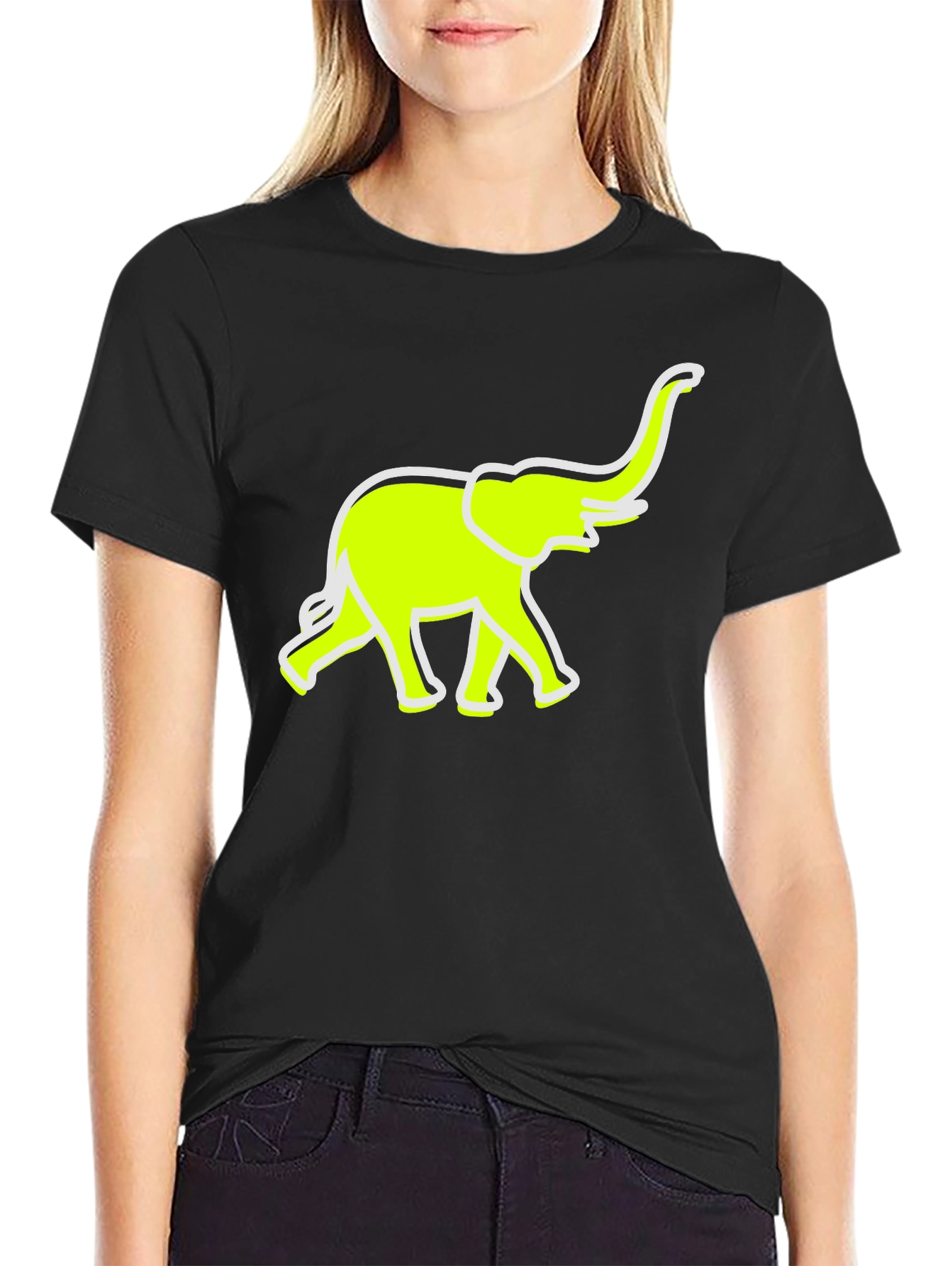Neon Elephant Graphic Tee - Casual Comfort
