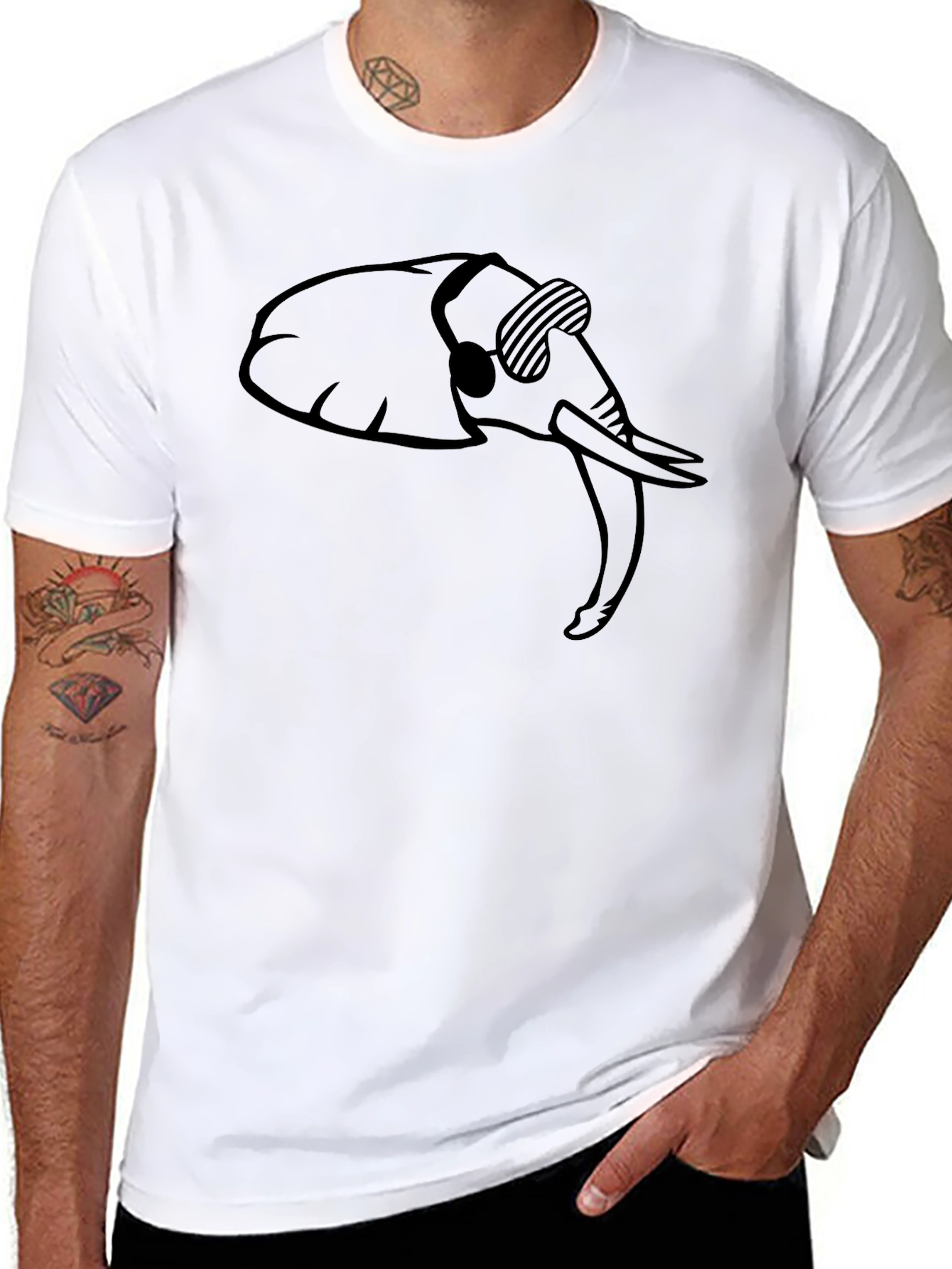 Cool Elephant Tee - Sunglasses Graphic T-Shirt