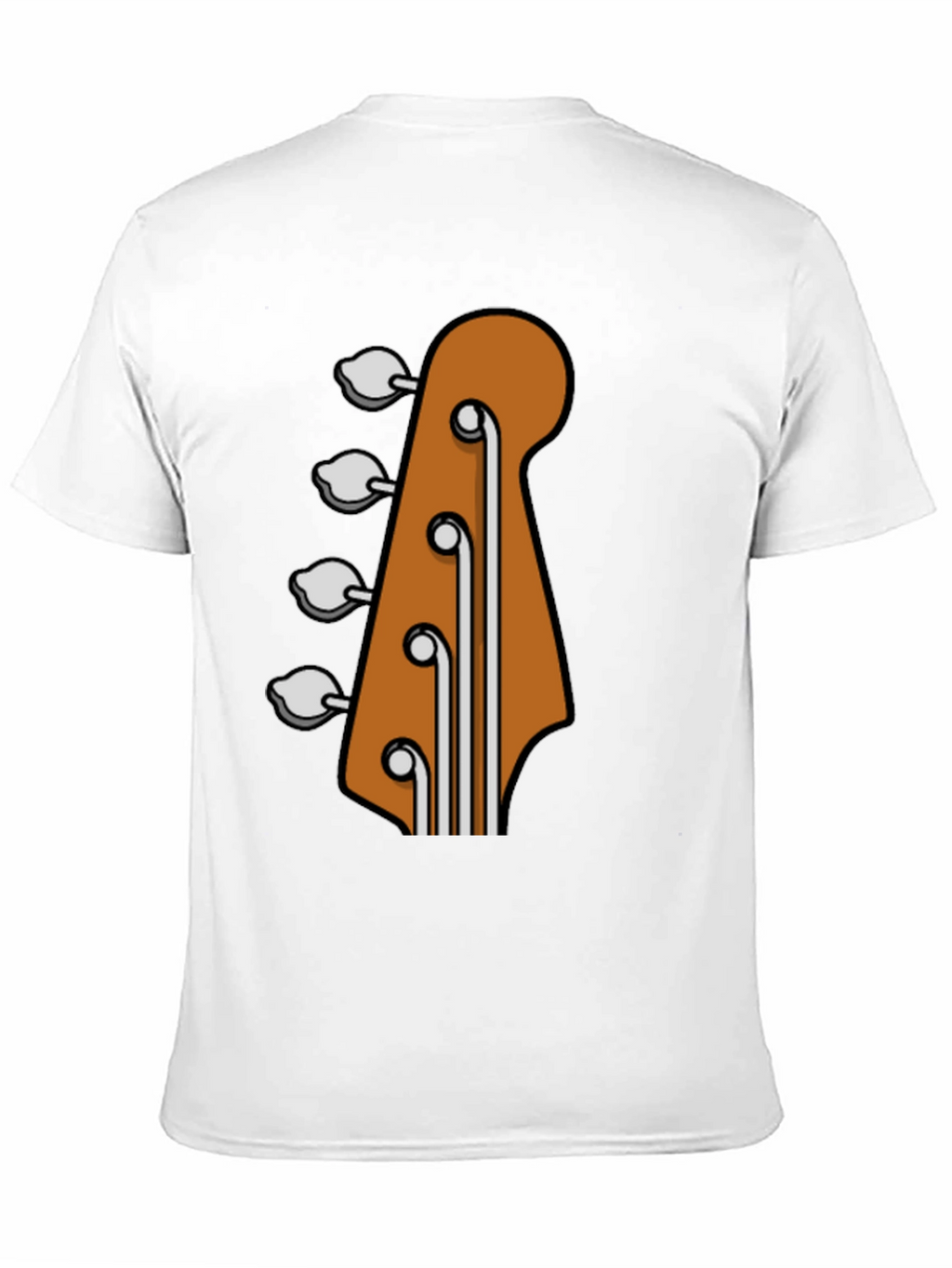 Bass Guitar Headstock Graphic Tee - Black Cotton T-Shirt
