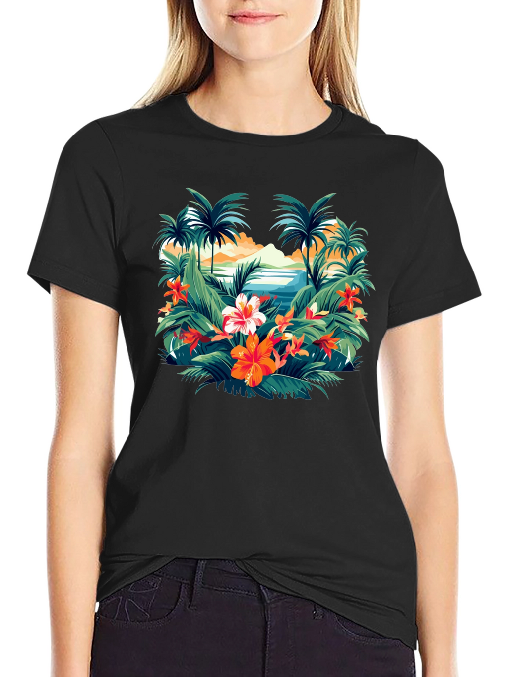 Tropical Island Graphic T-Shirt