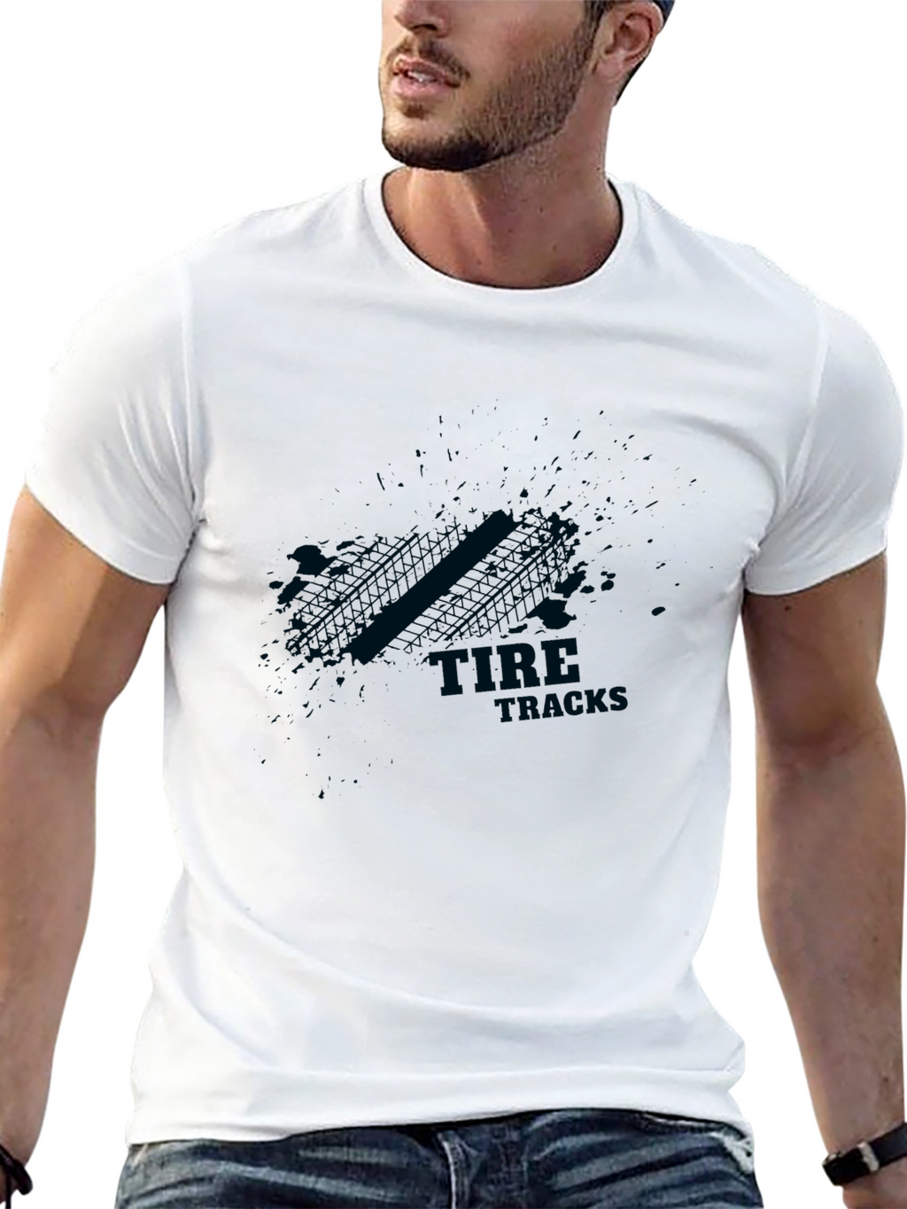 Tire Tracks Graphic T-Shirt