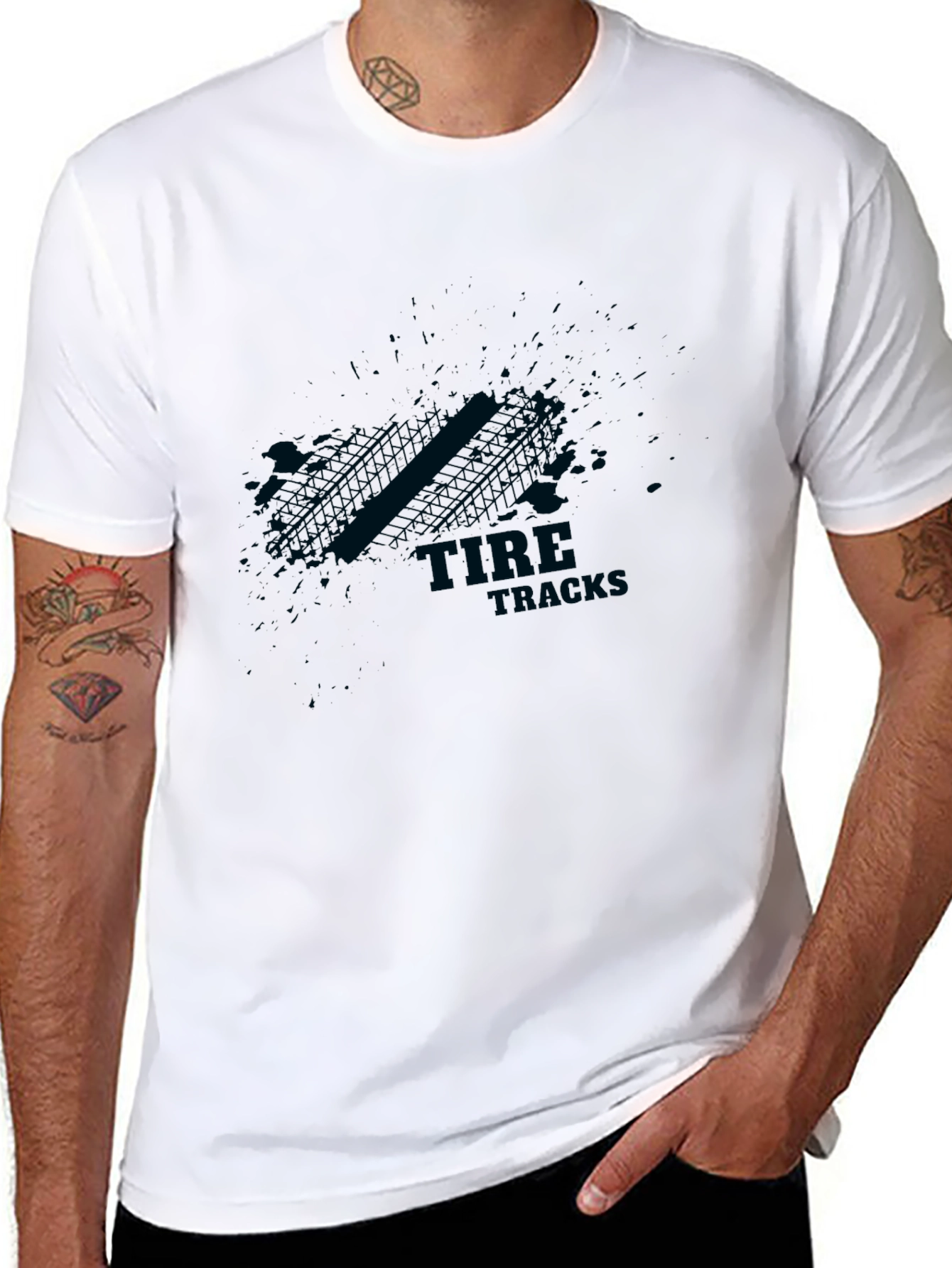 Tire Tracks Graphic T-Shirt