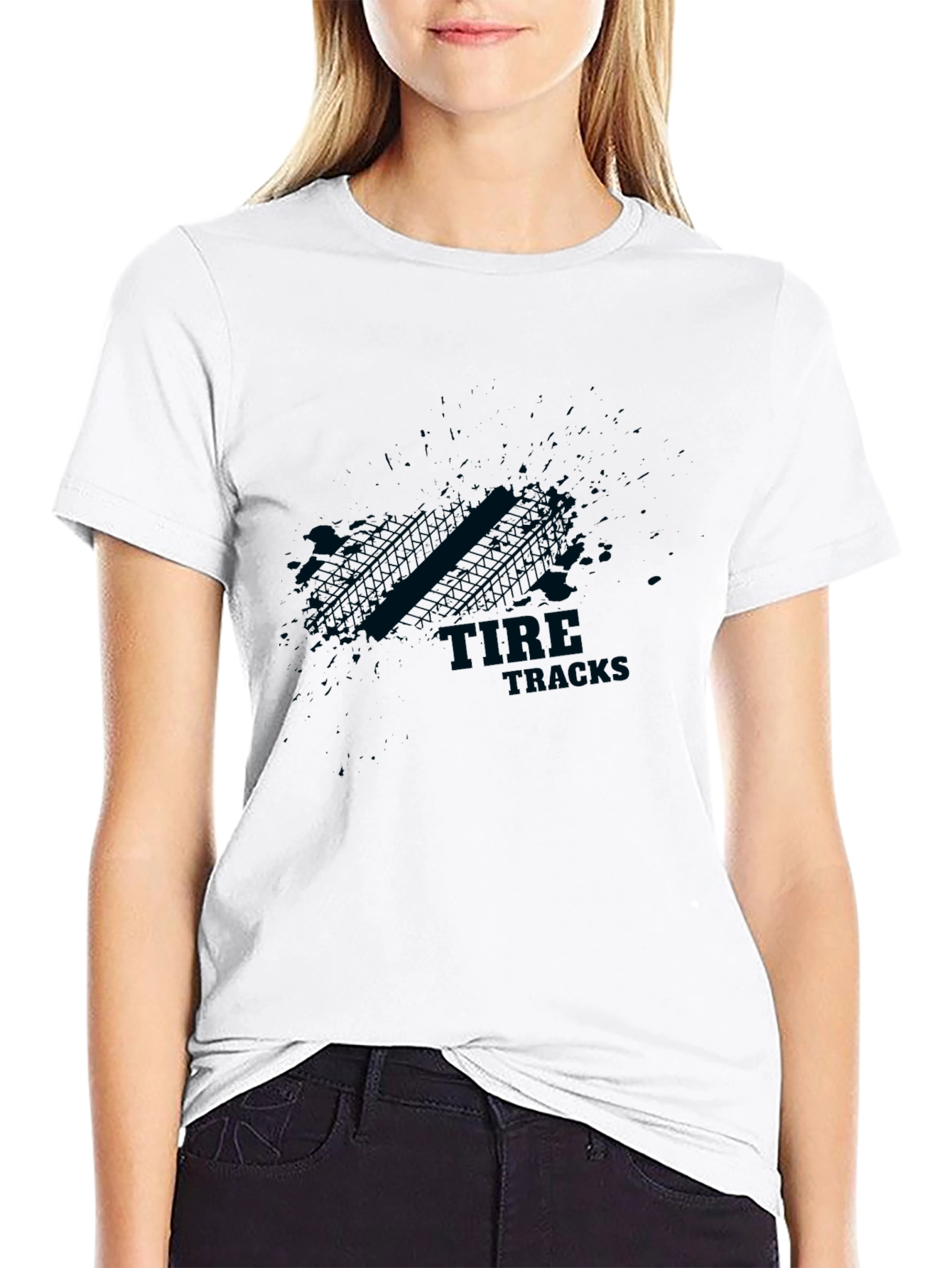 Tire Tracks Graphic T-Shirt