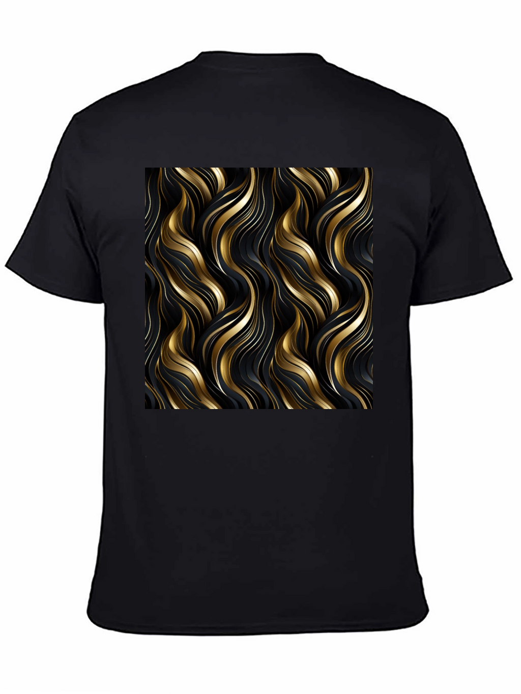 Elegant Gold Swirl T-Shirt - Modern Design
