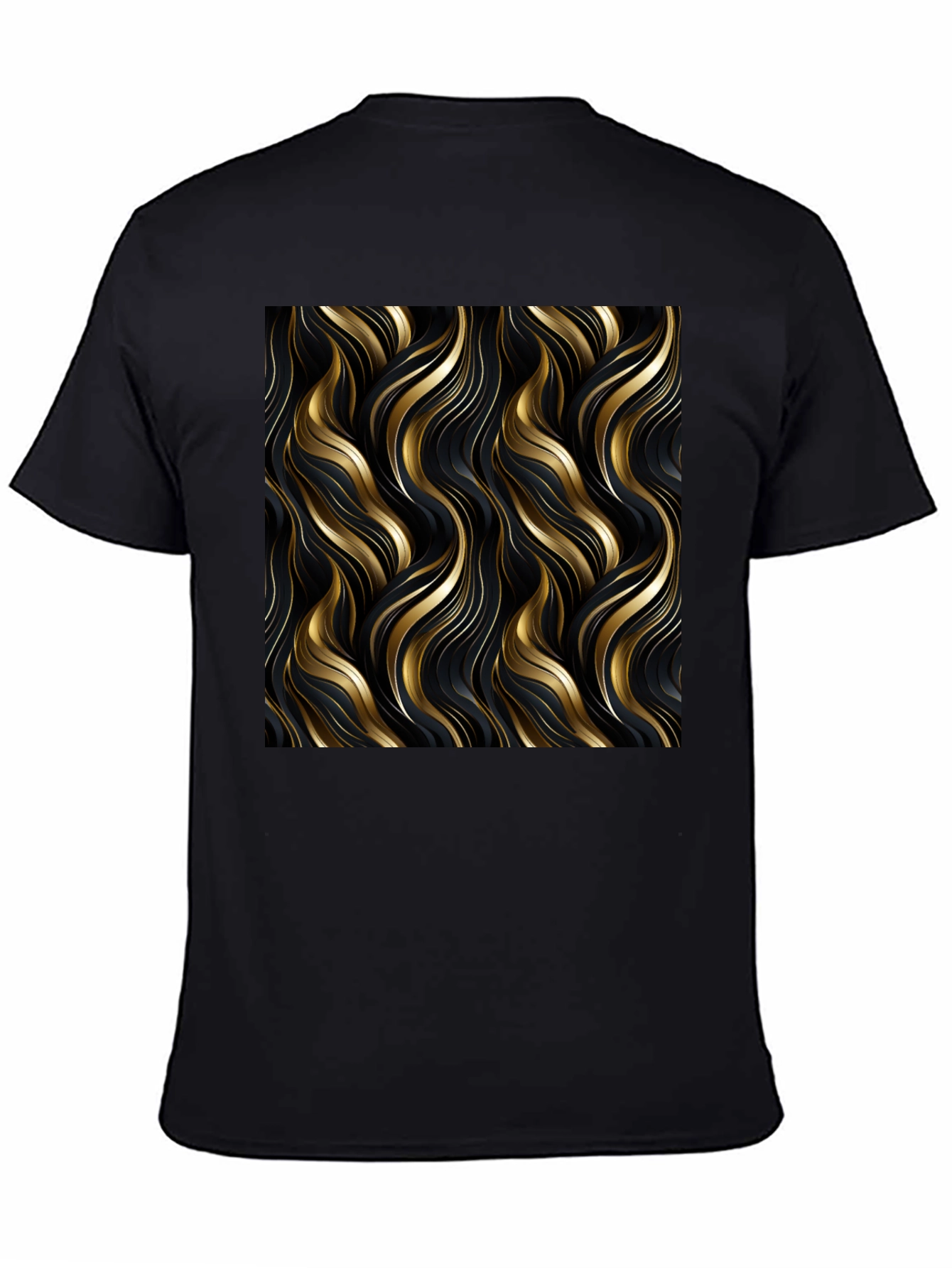 Elegant Gold Swirl T-Shirt - Modern Design