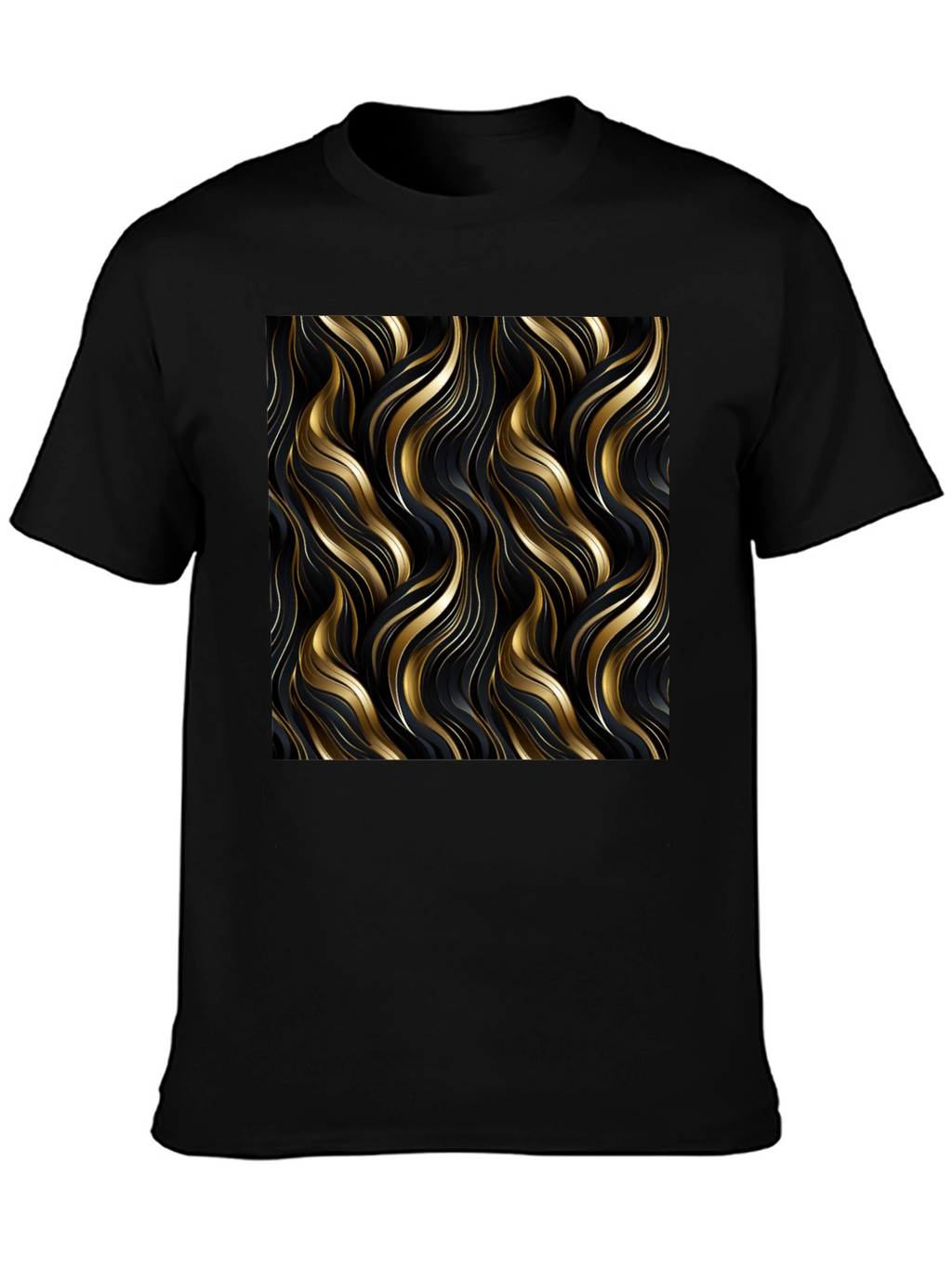 Elegant Gold Swirl T-Shirt - Modern Design