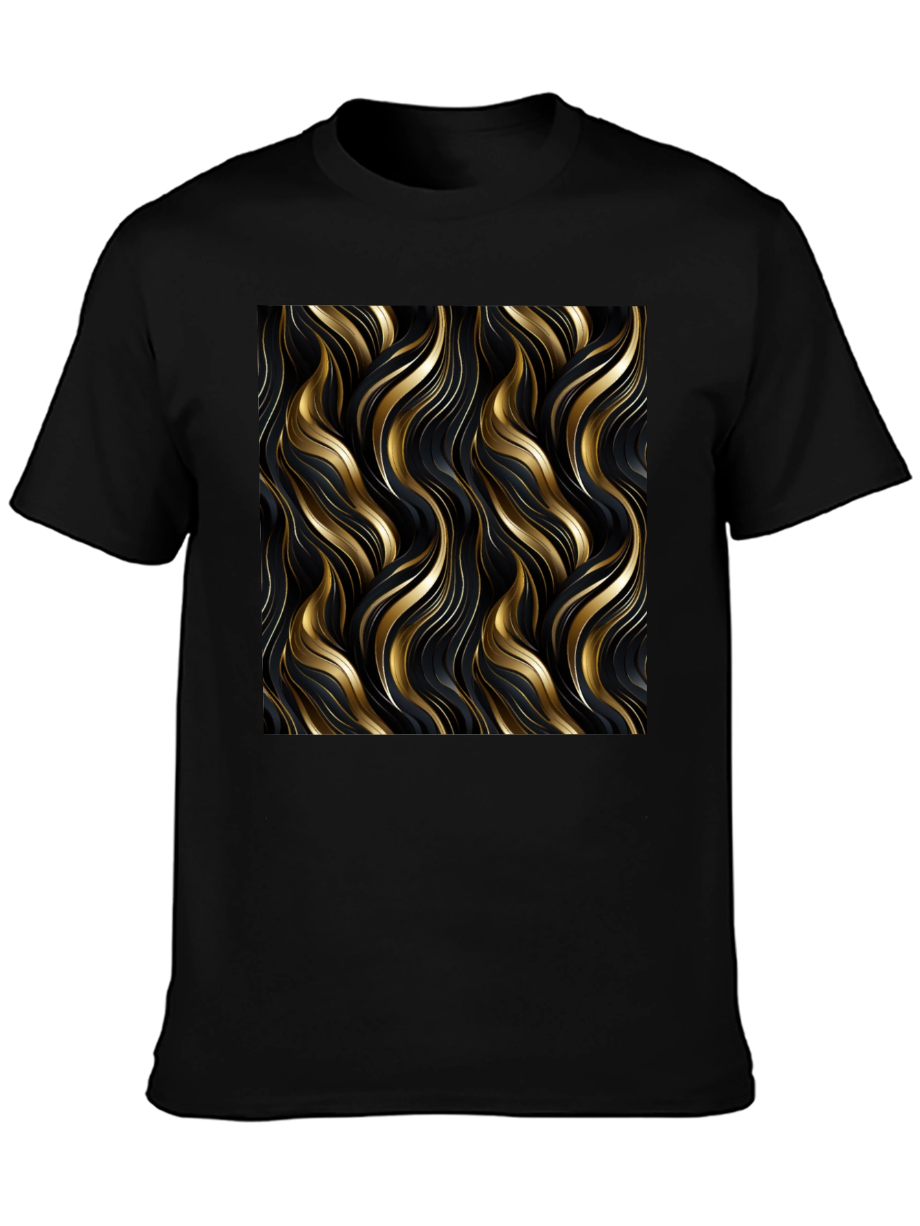 Elegant Gold Swirl T-Shirt - Modern Design