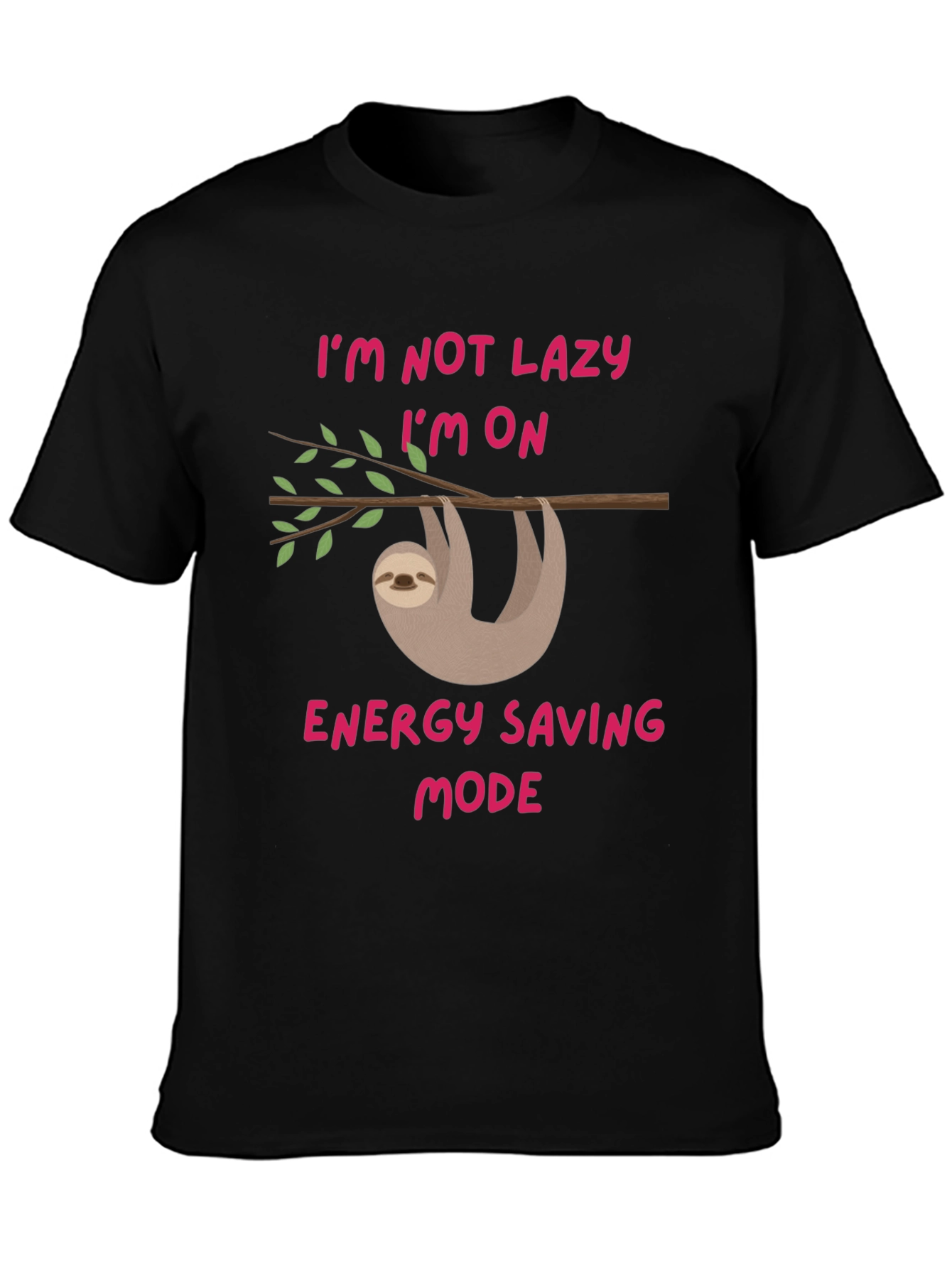 Sloth Energy Saving Mode Graphic T-Shirt