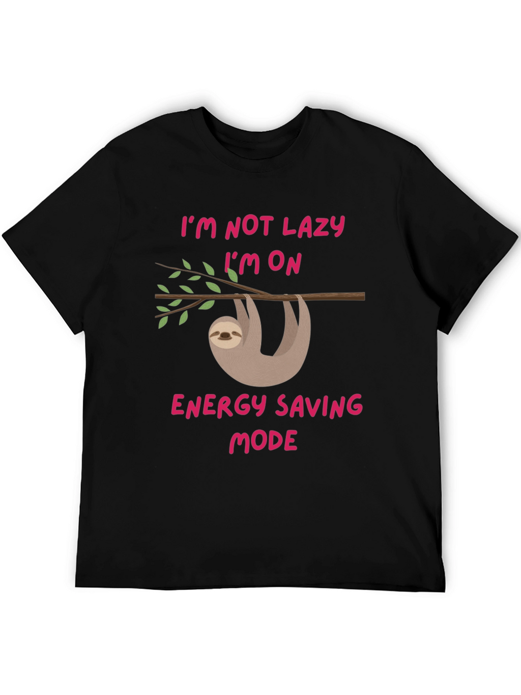 Sloth Energy Saving Mode Graphic T-Shirt