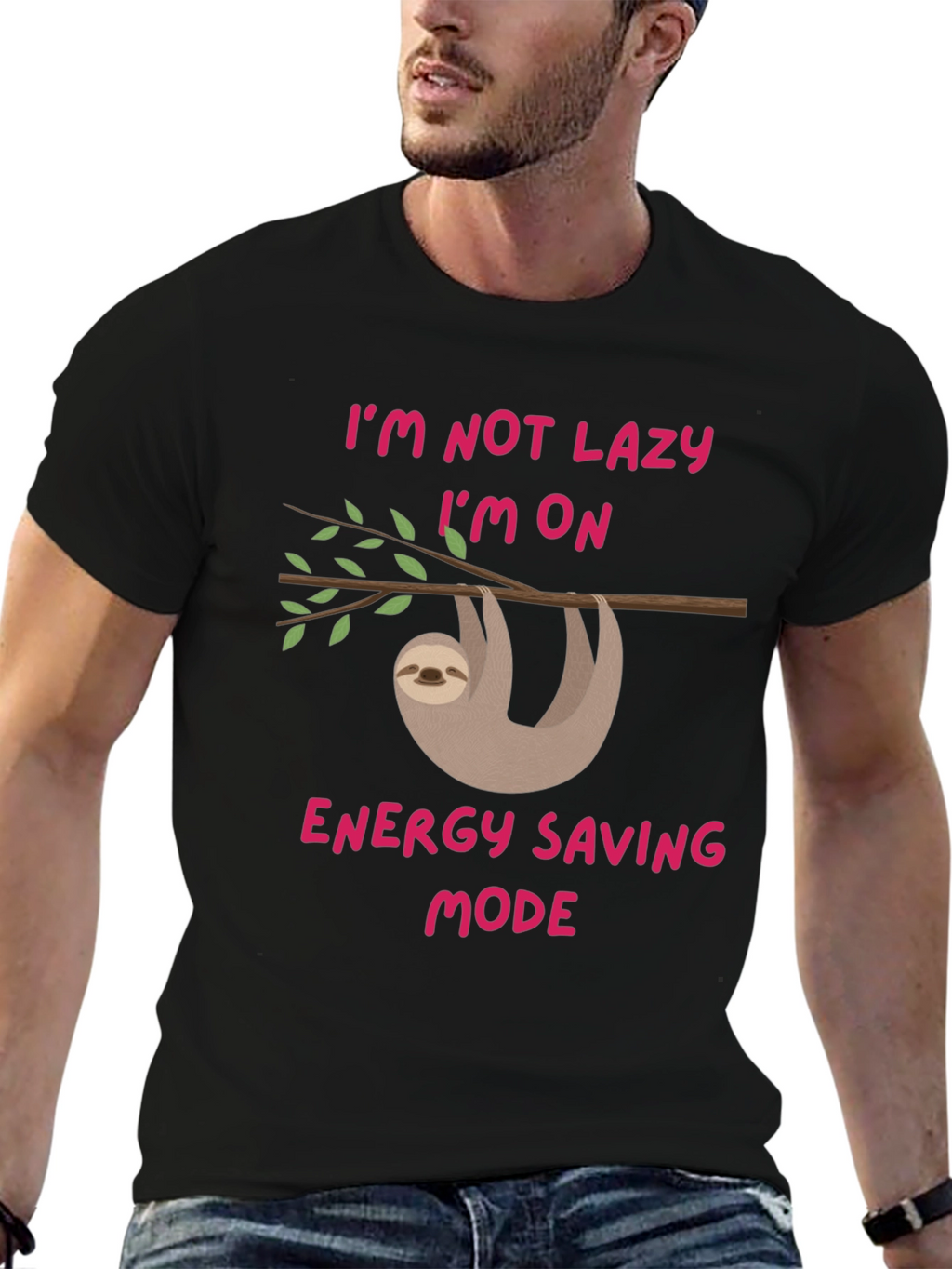 Sloth Energy Saving Mode Graphic T-Shirt