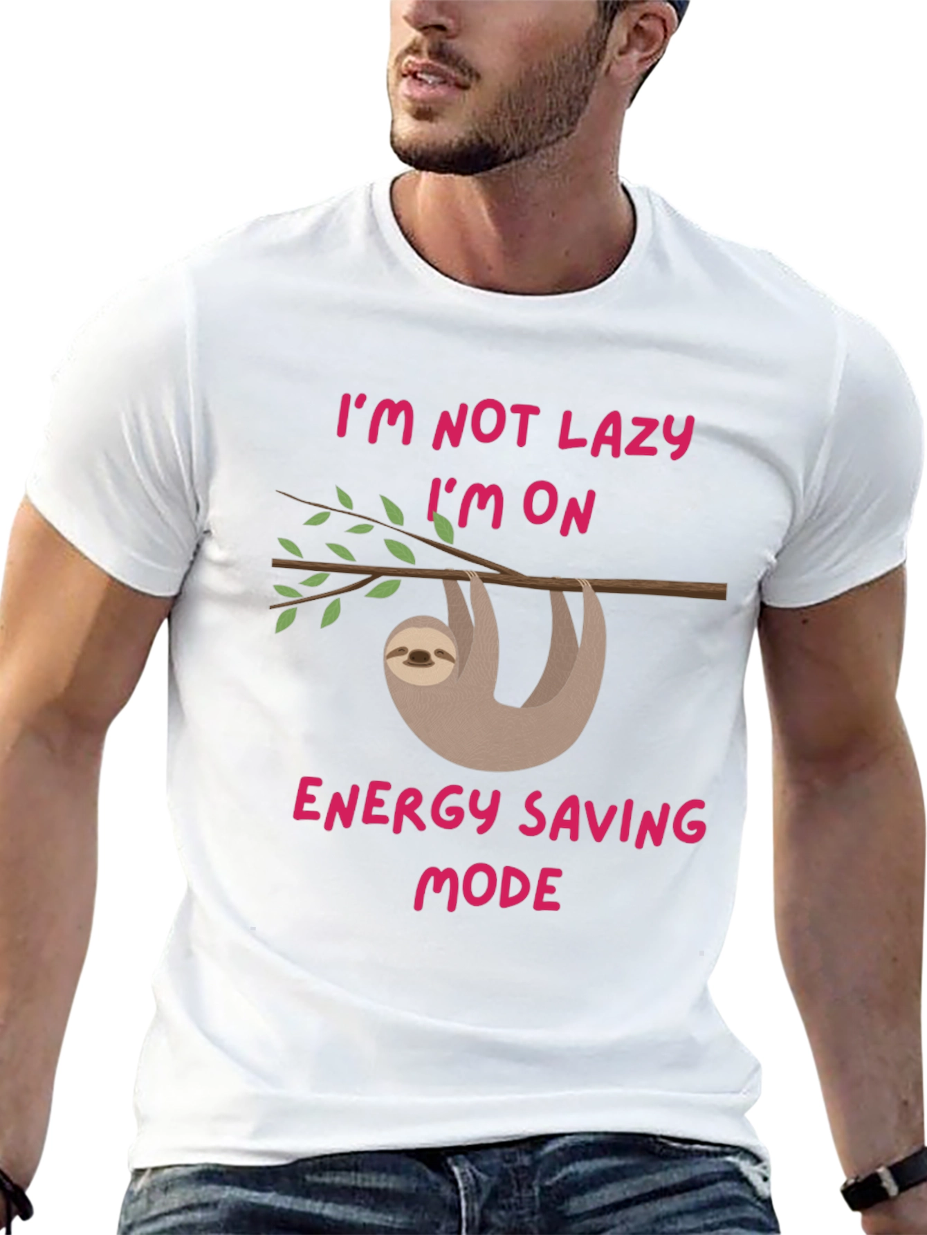 Sloth Energy Saving Mode Graphic T-Shirt