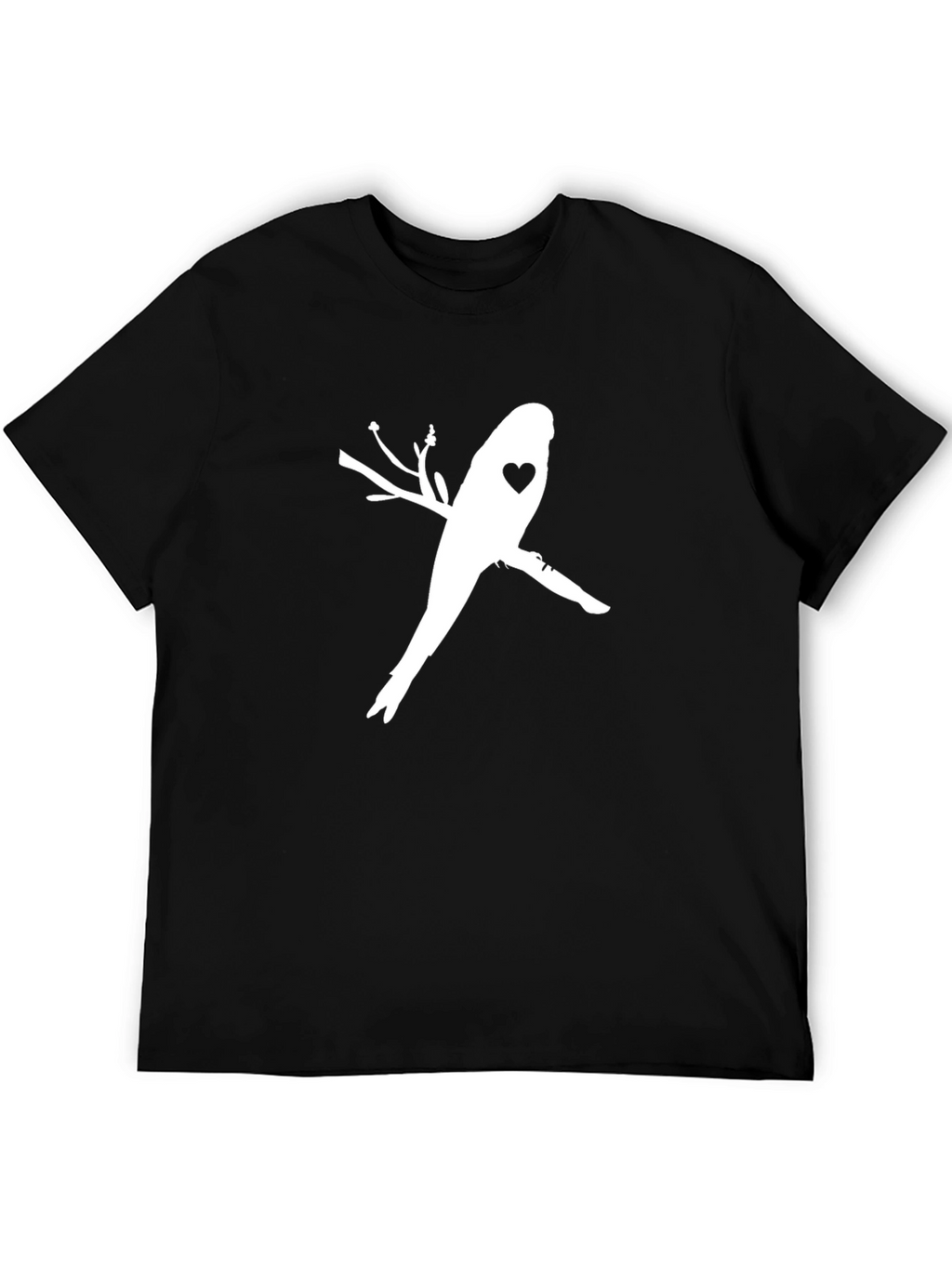 Bird with Heart T-Shirt - Stylish Black Tee