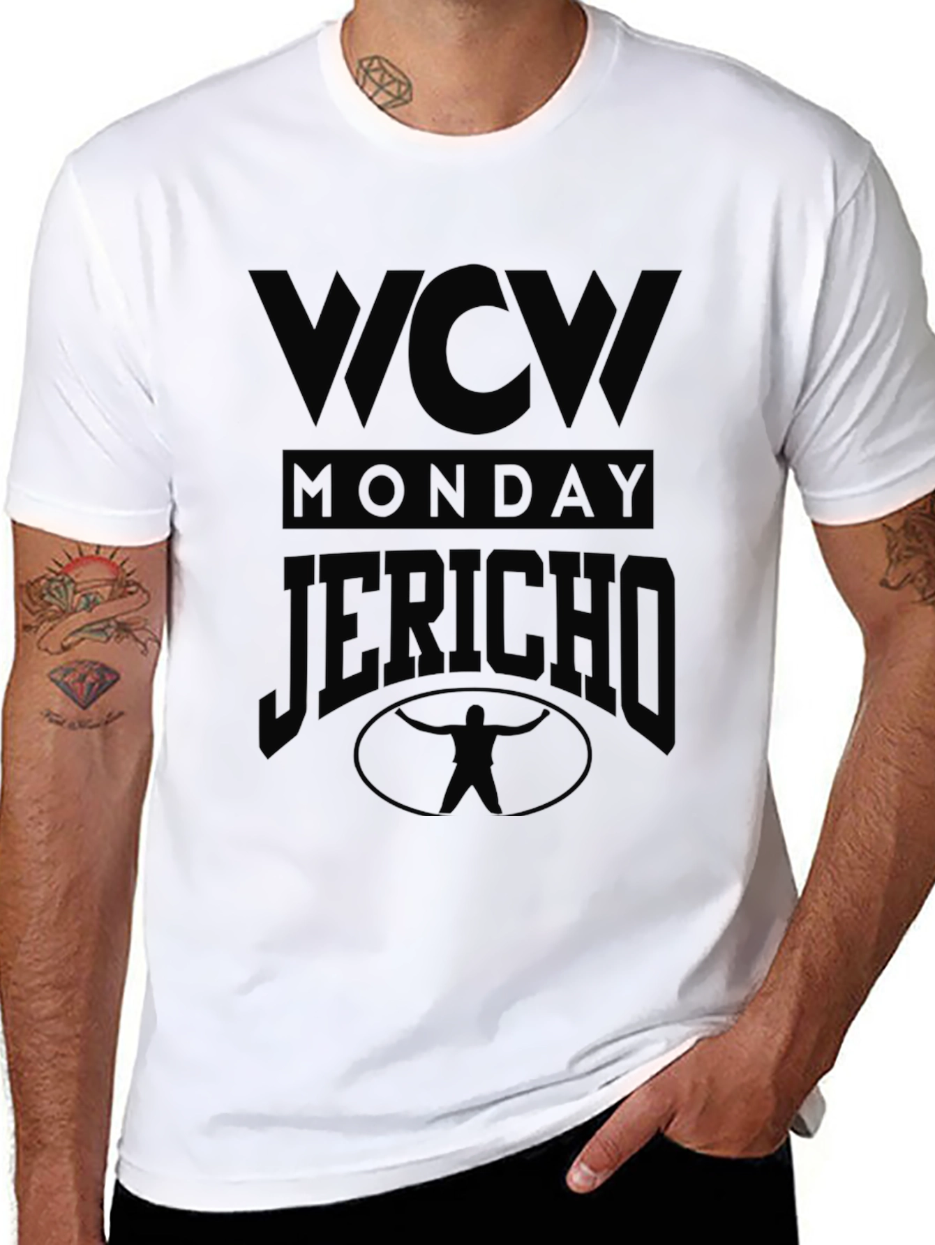 WCW Monday Jericho Black Graphic T-Shirt