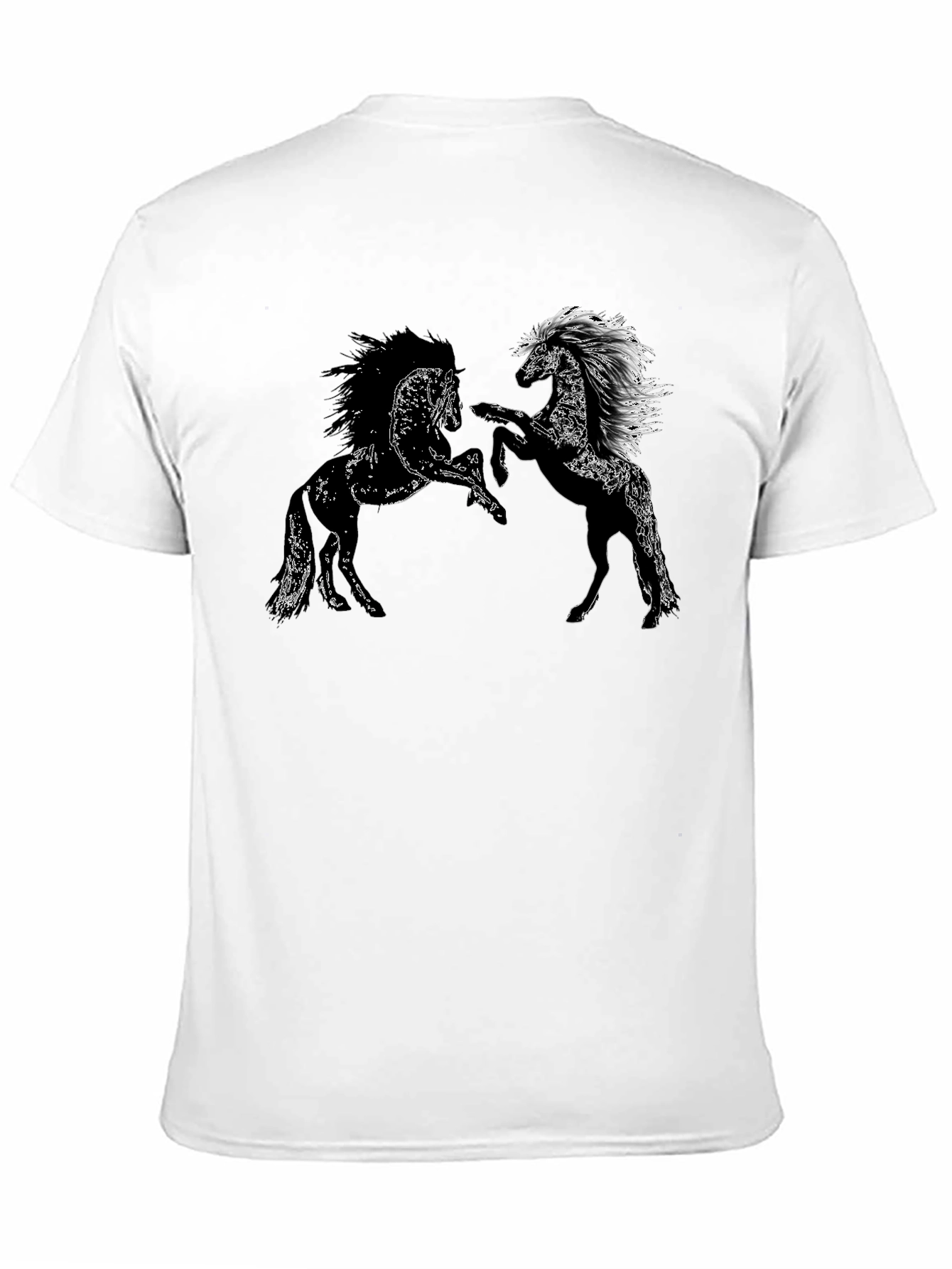Black Tee with Horse Graphic Design