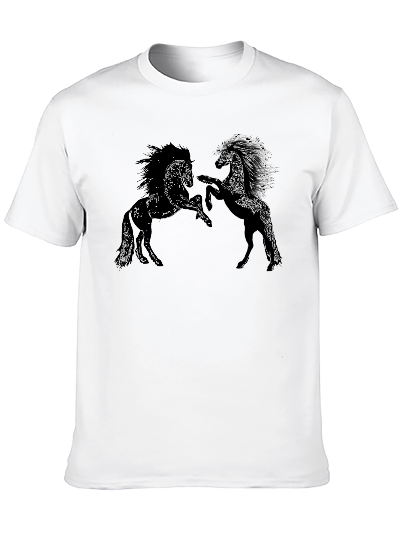 Black Tee with Horse Graphic Design