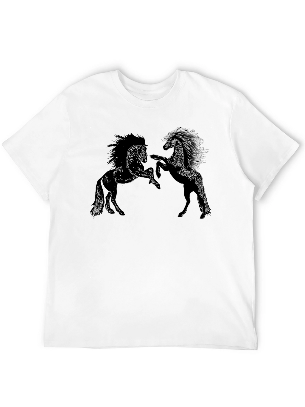 Black Tee with Horse Graphic Design