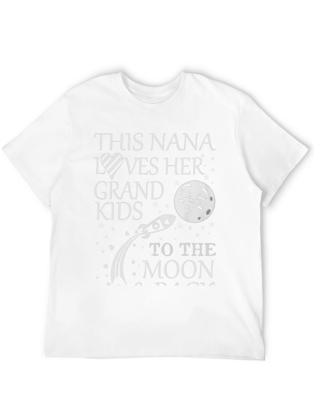 Nana Loves Grandkids Moon Black T-Shirt