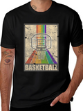 Retro Basketball Hoop Rainbow T-Shirt