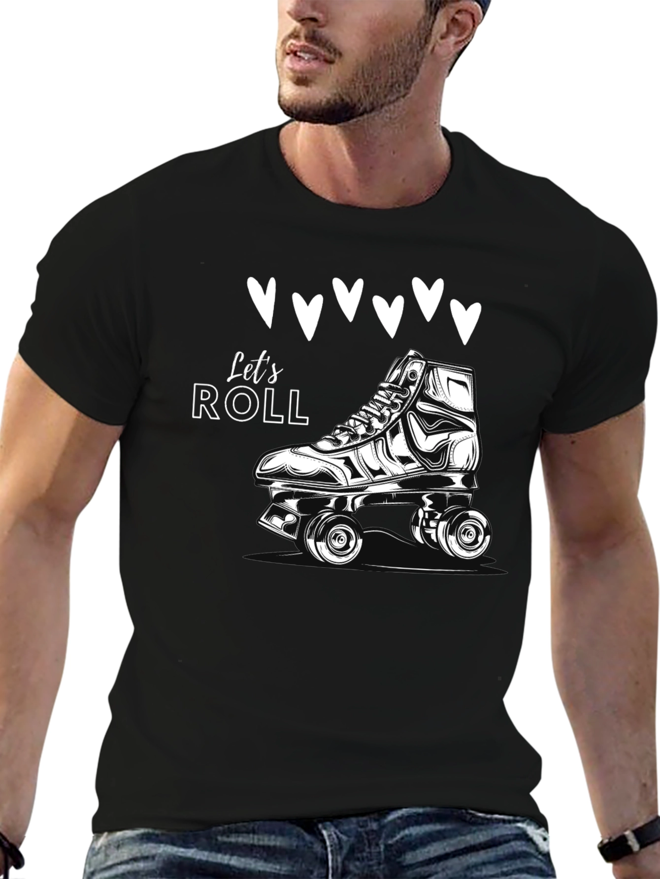 Lets Roll Skates T-Shirt - Retro Style