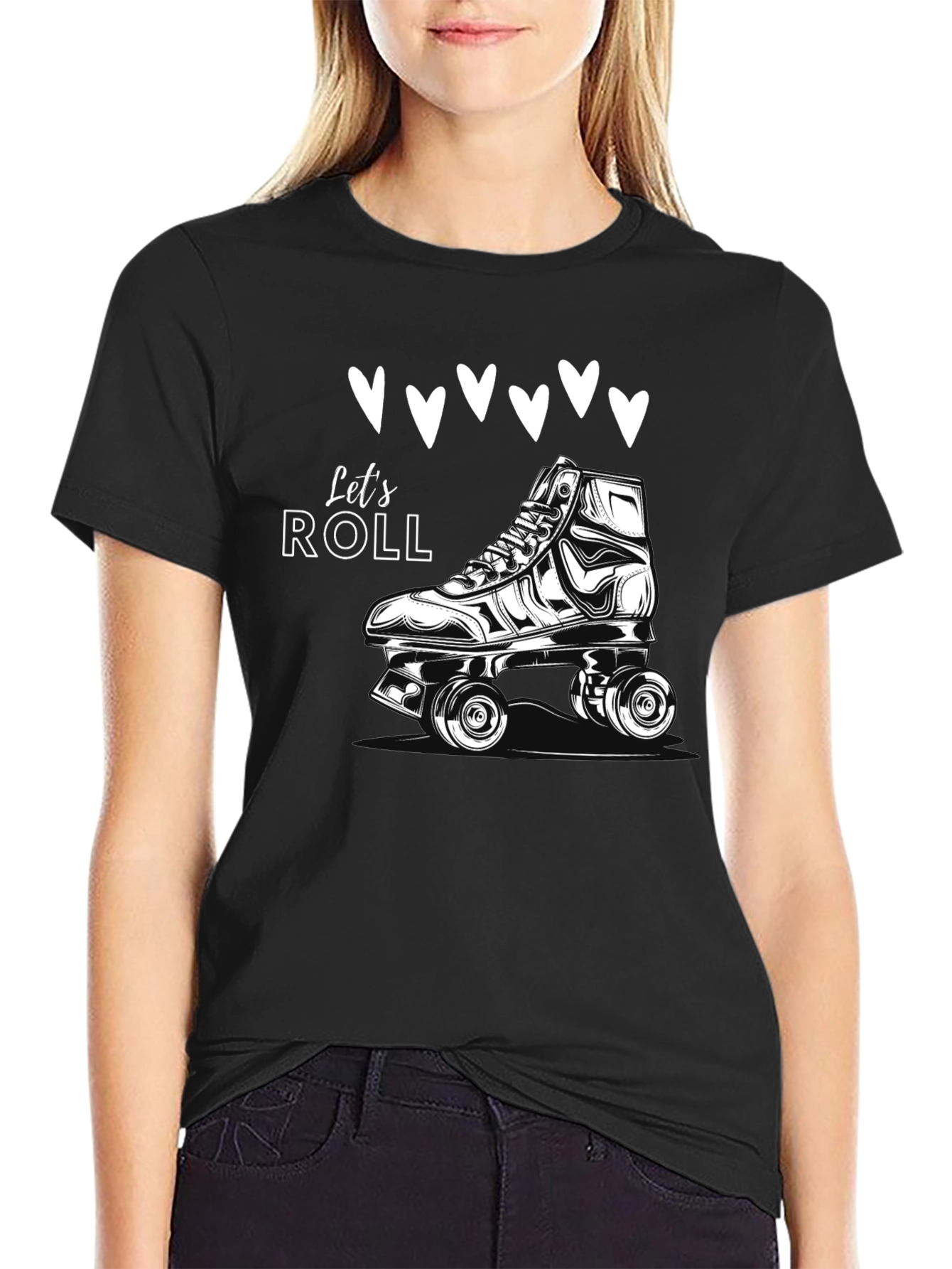 Lets Roll Skates T-Shirt - Retro Style