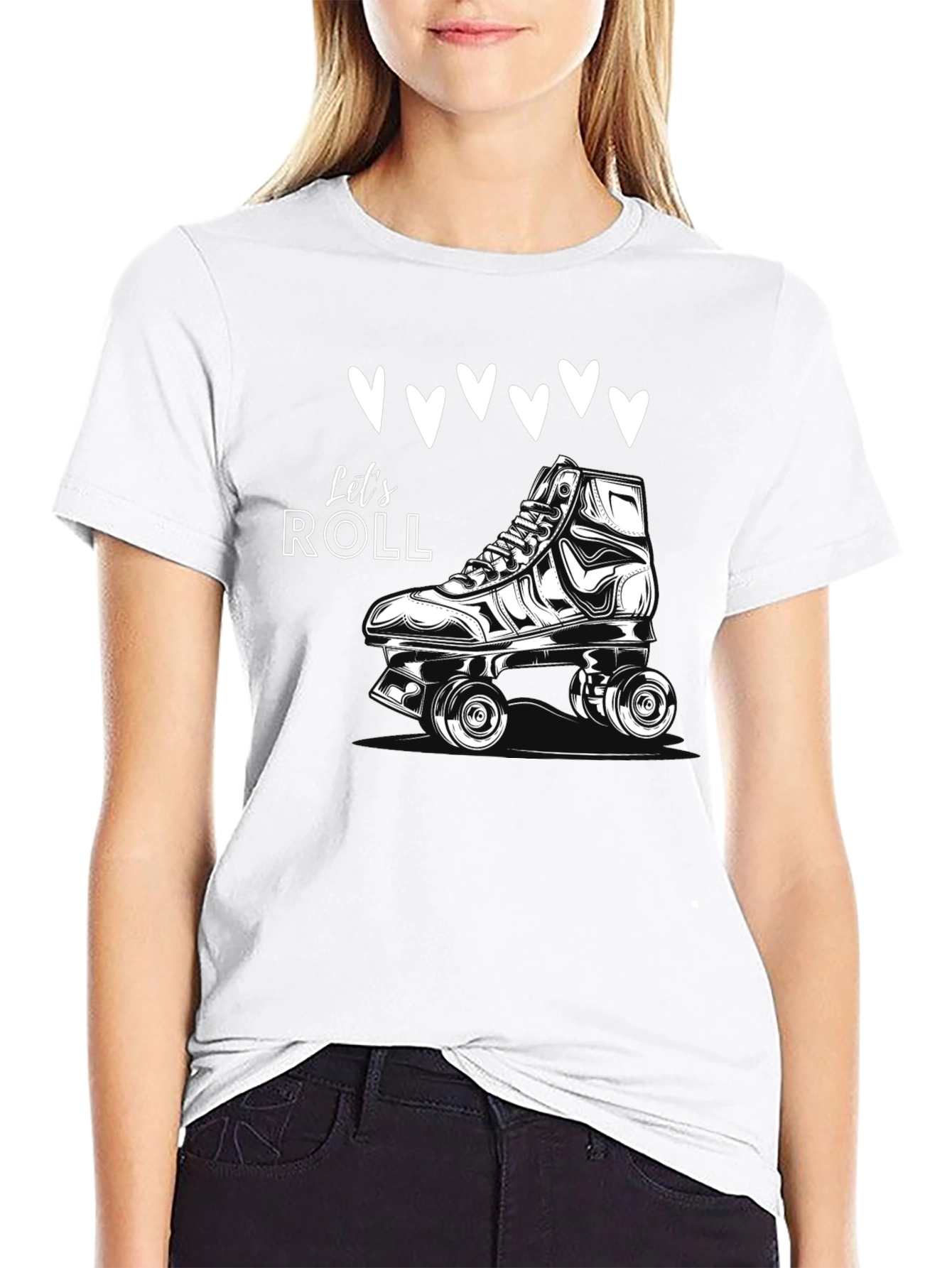 Lets Roll Skates T-Shirt - Retro Style