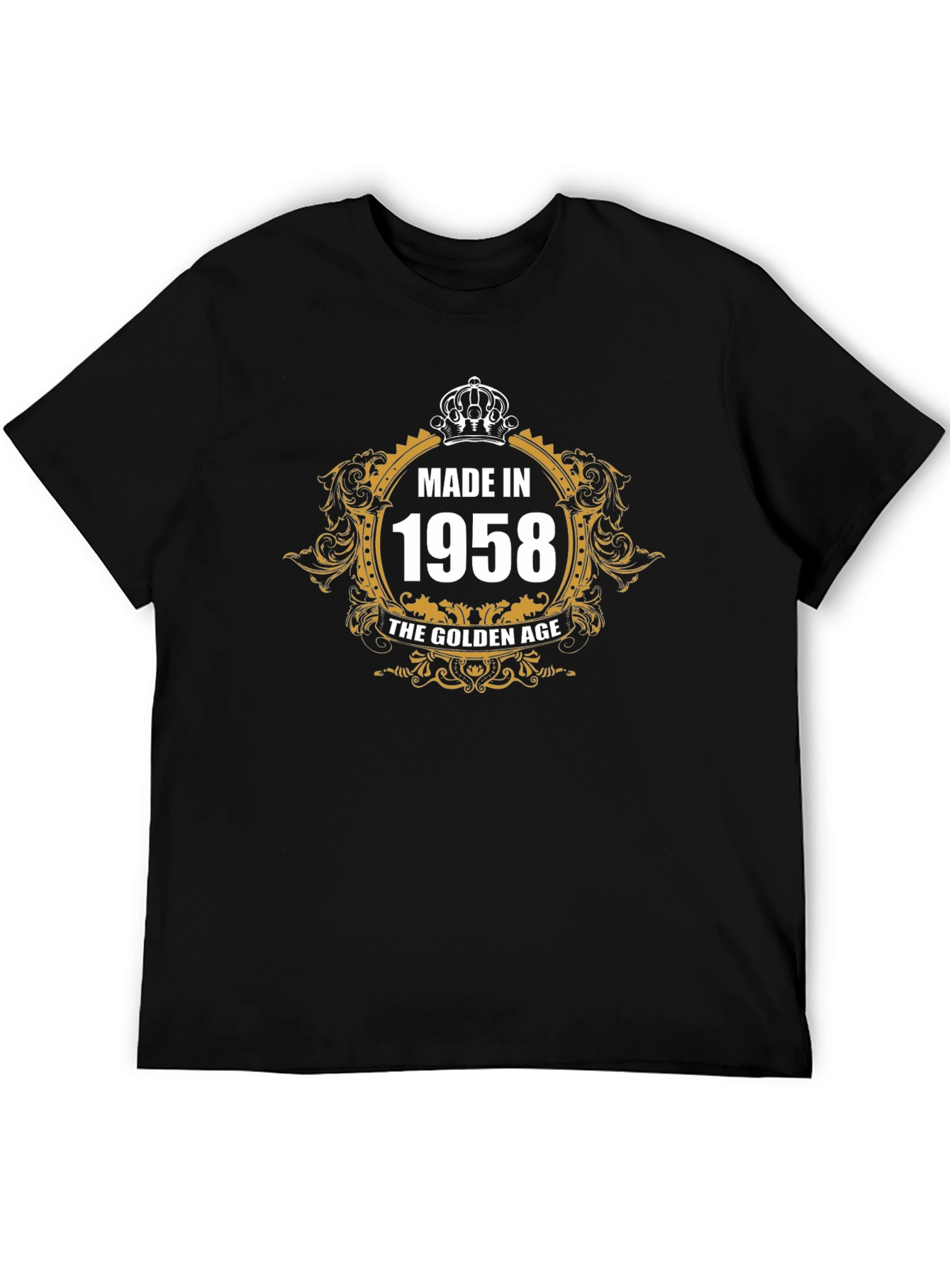 Made in 1958 Golden Age Black T-Shirt