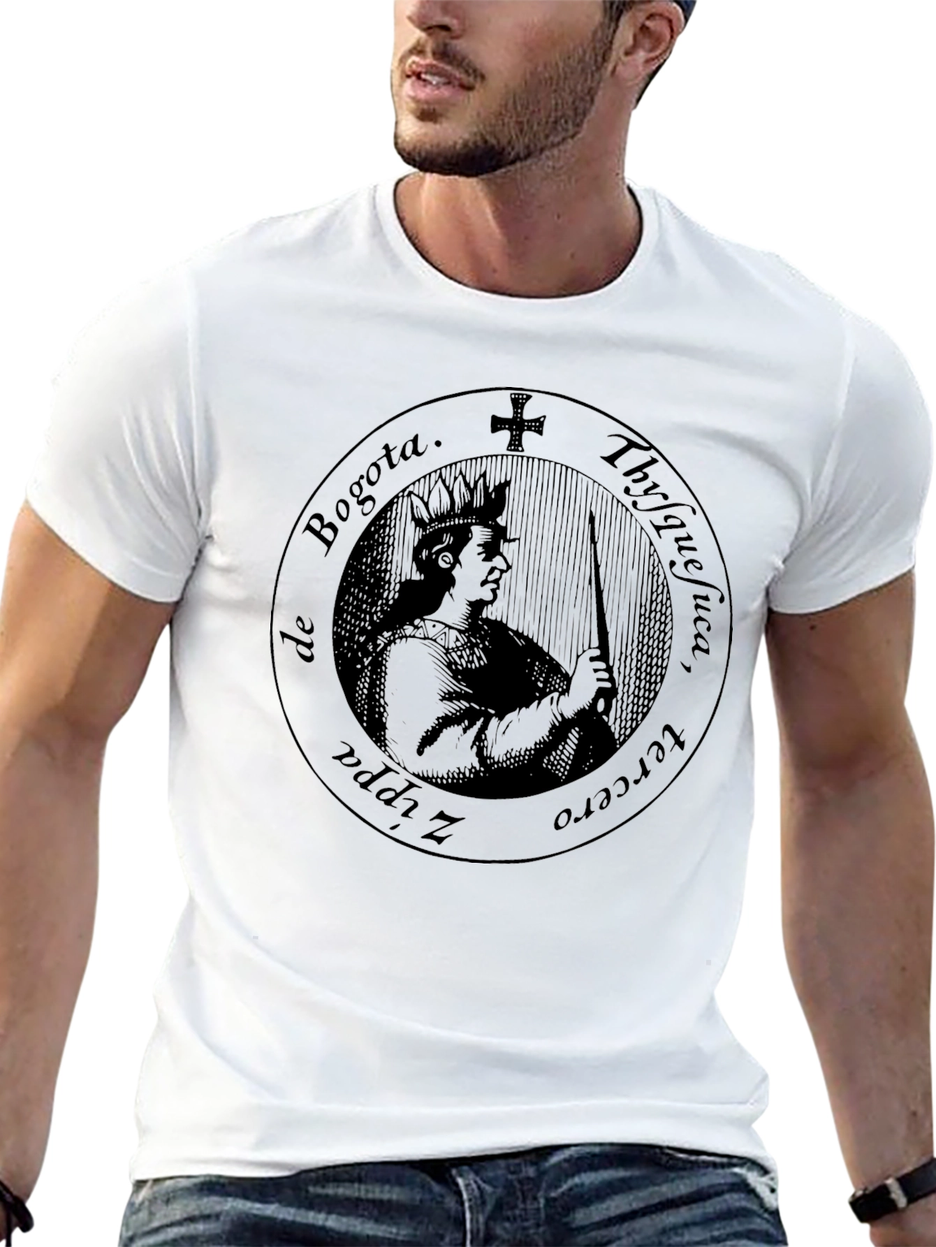 Bogota Zipa III Black Graphic T-Shirt