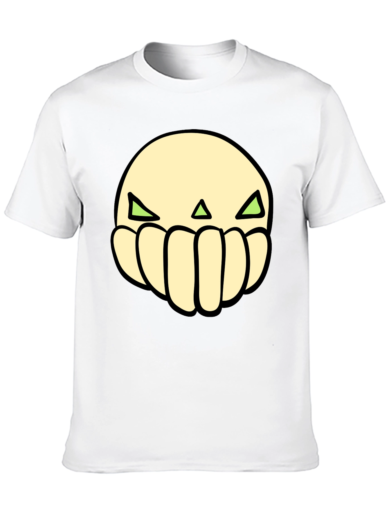 Cool Graphic Tee: Green Eyed Skull Design