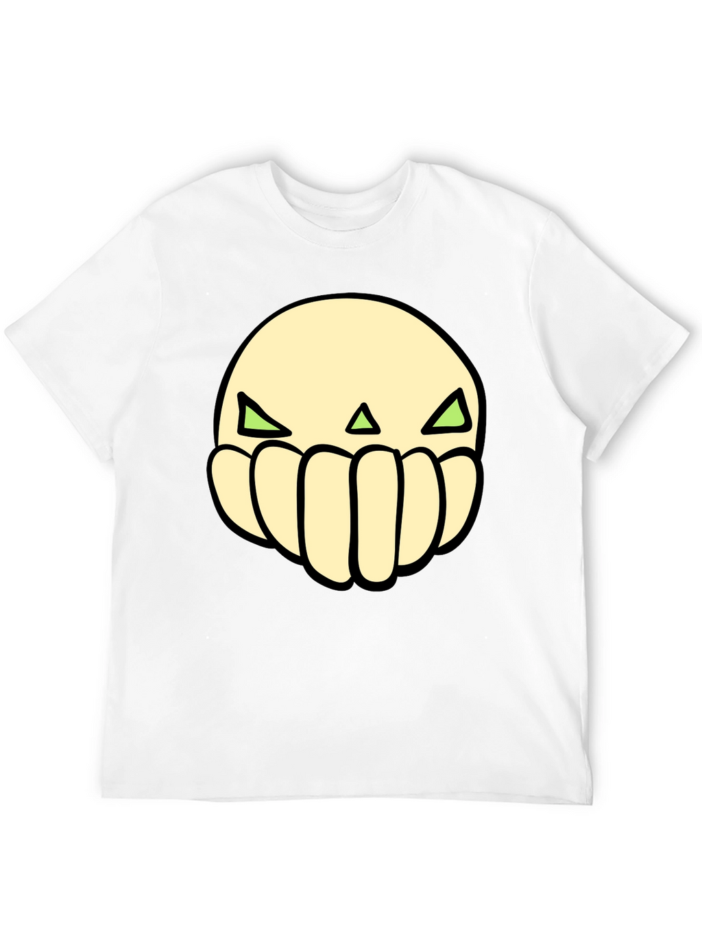 Cool Graphic Tee: Green Eyed Skull Design