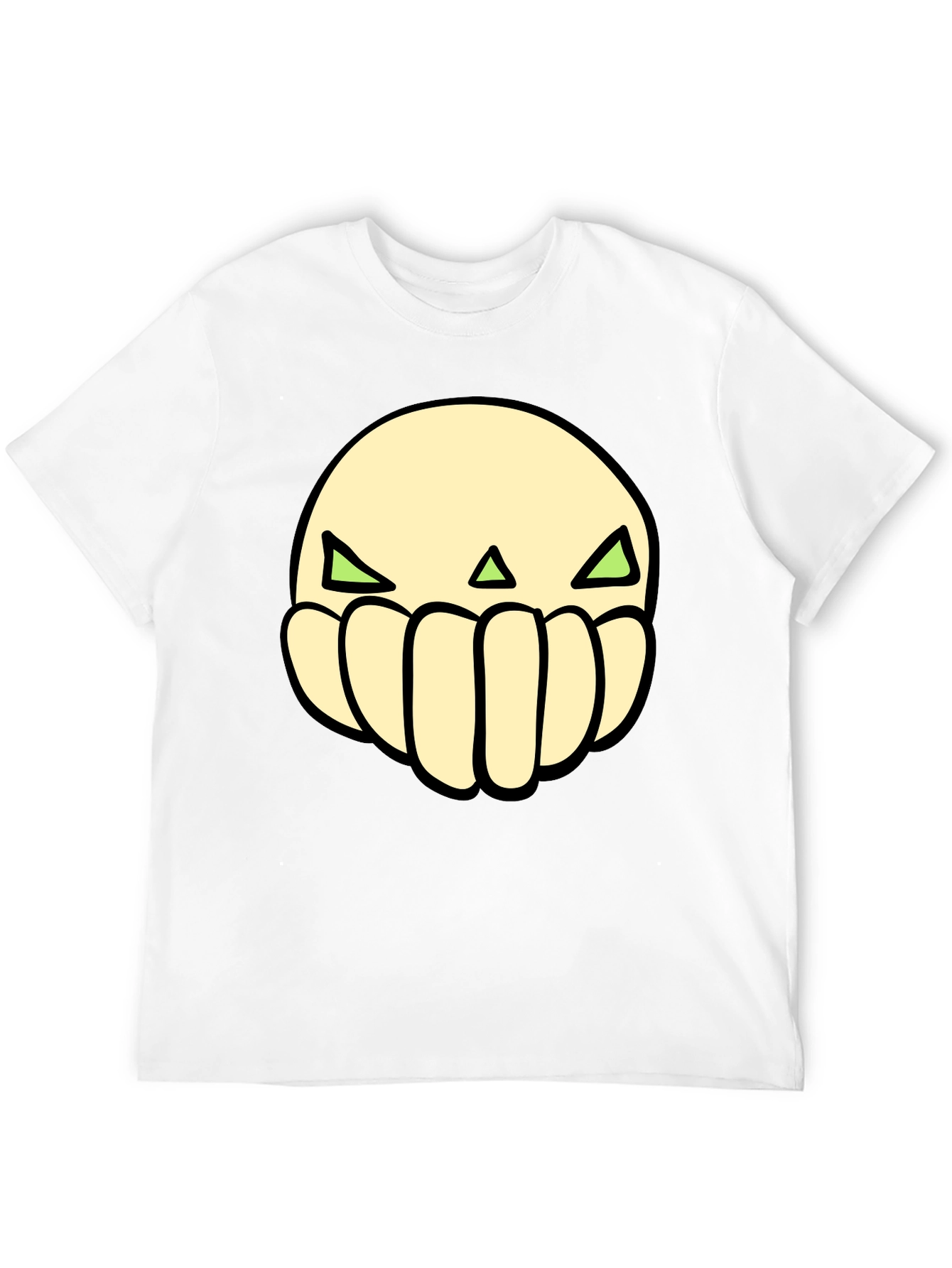 Cool Graphic Tee: Green Eyed Skull Design