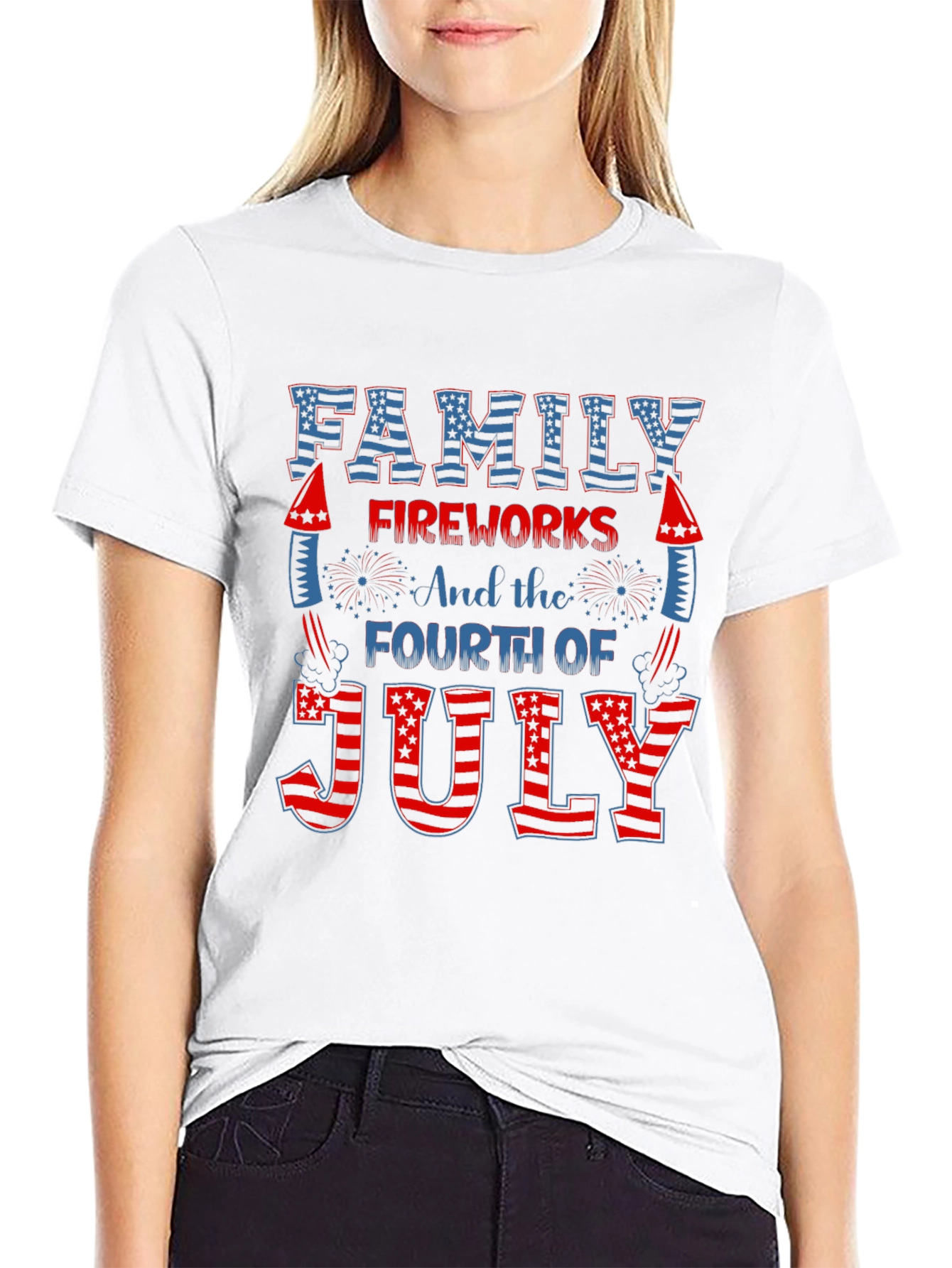 Patriotic Family Fireworks 4th of July T-Shirt