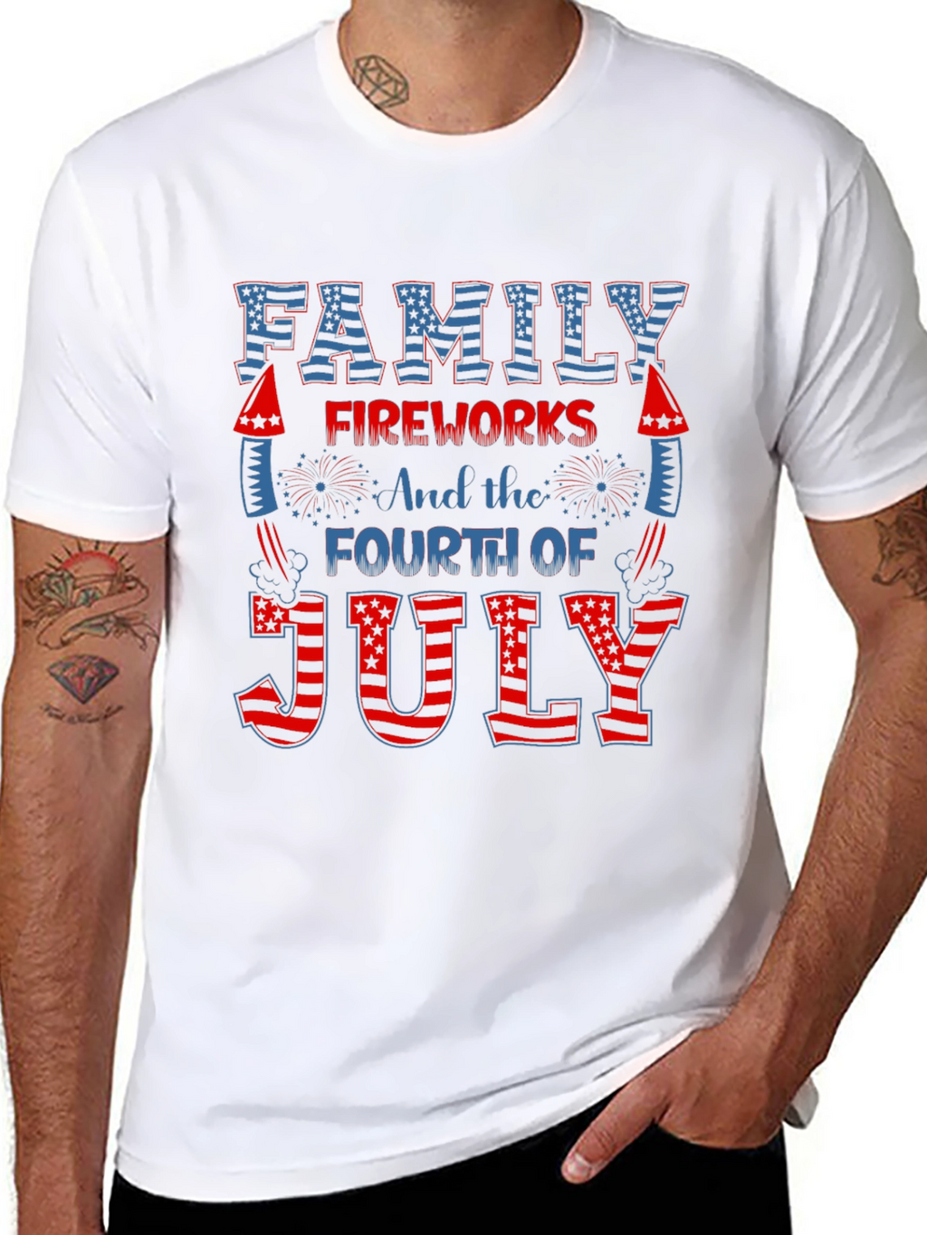 Patriotic Family Fireworks 4th of July T-Shirt