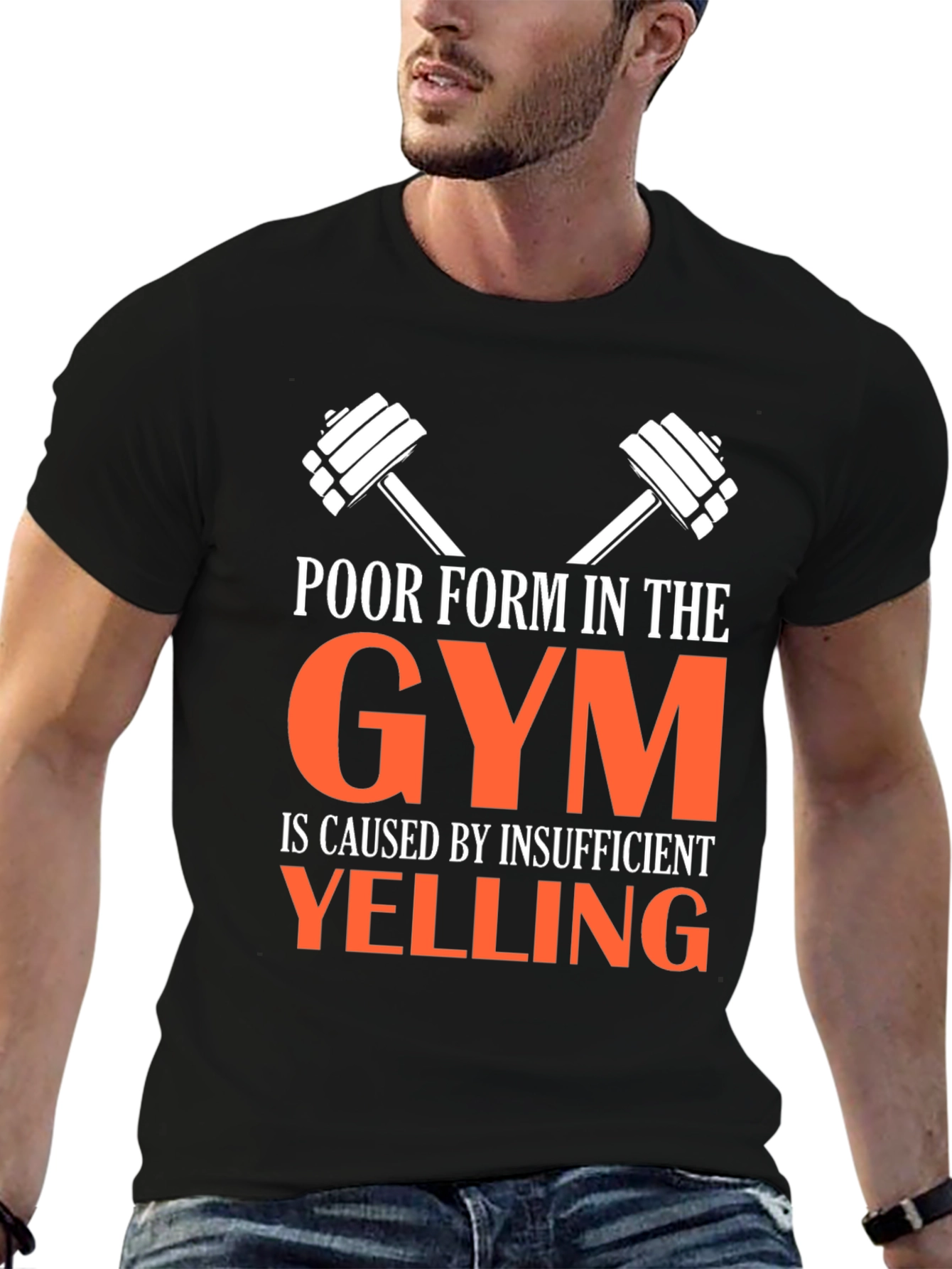 Funny Gym T-Shirt: Insufficient Yelling