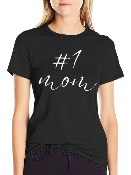 #1 Mom Black T-Shirt - Mothers Day Gift Idea